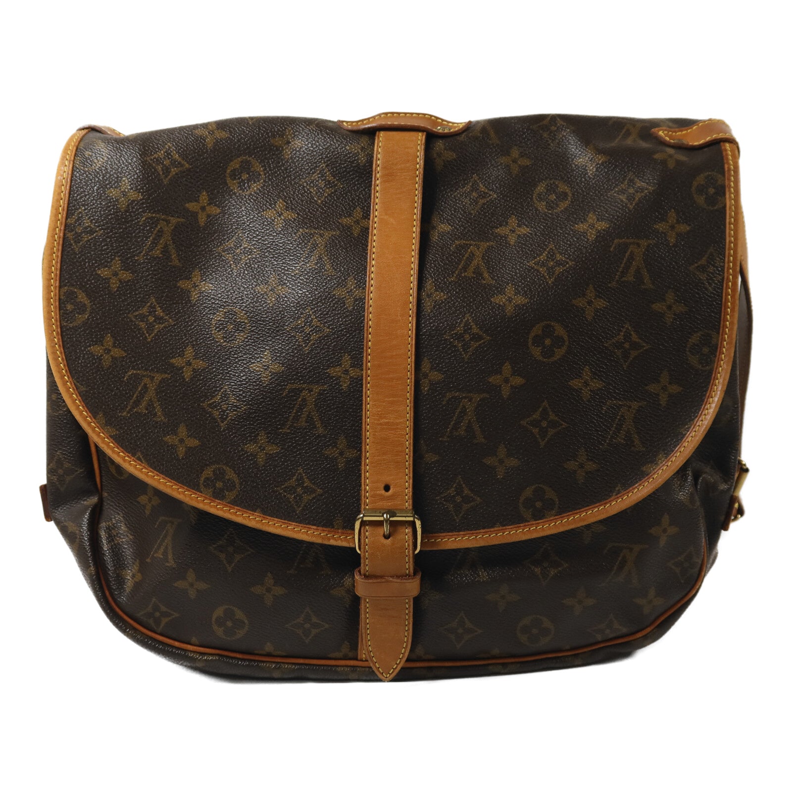 LOUIS VUITTON Monogram Saumur 35金扣肩背袋