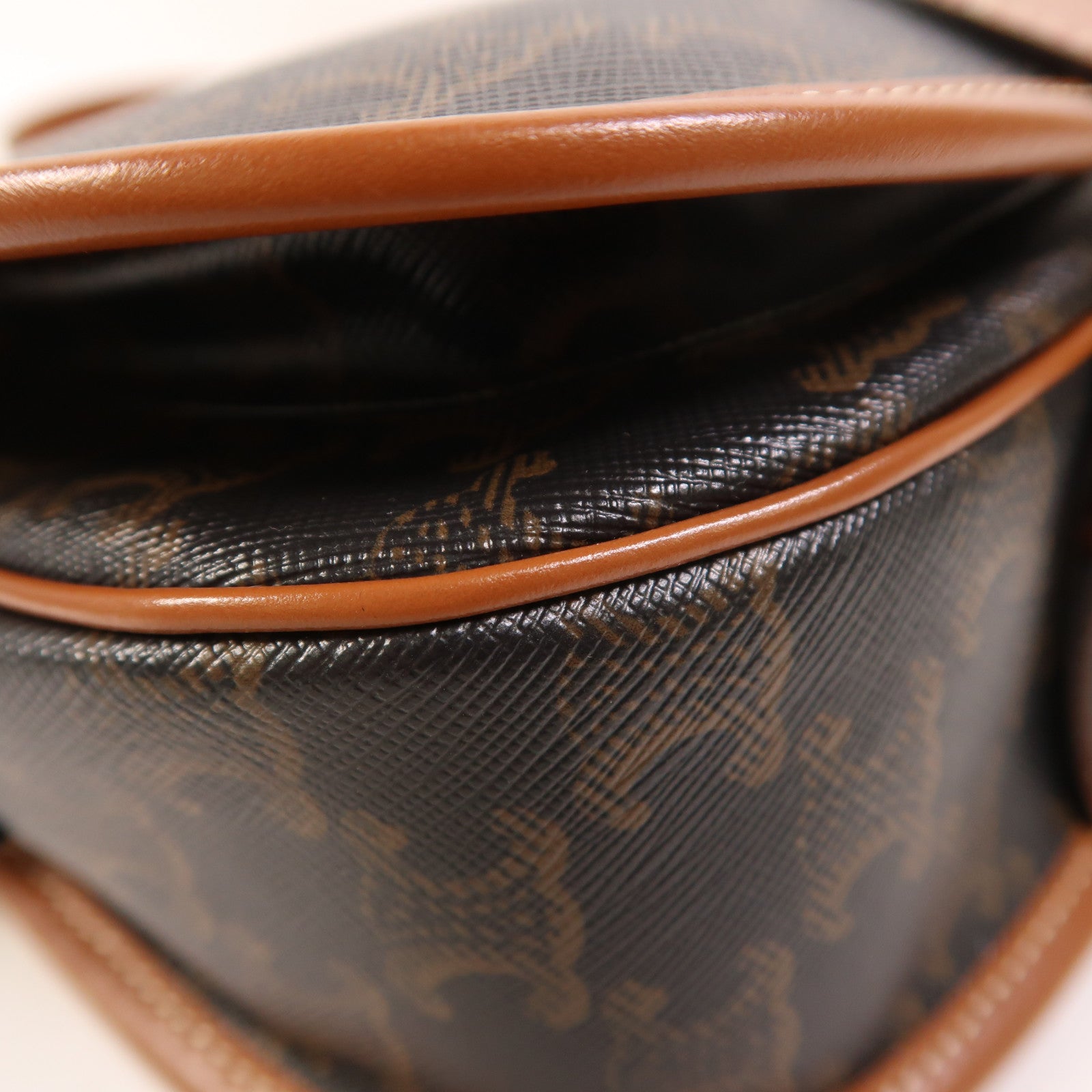 CELINE 塗層帆布Folco金扣肩背袋