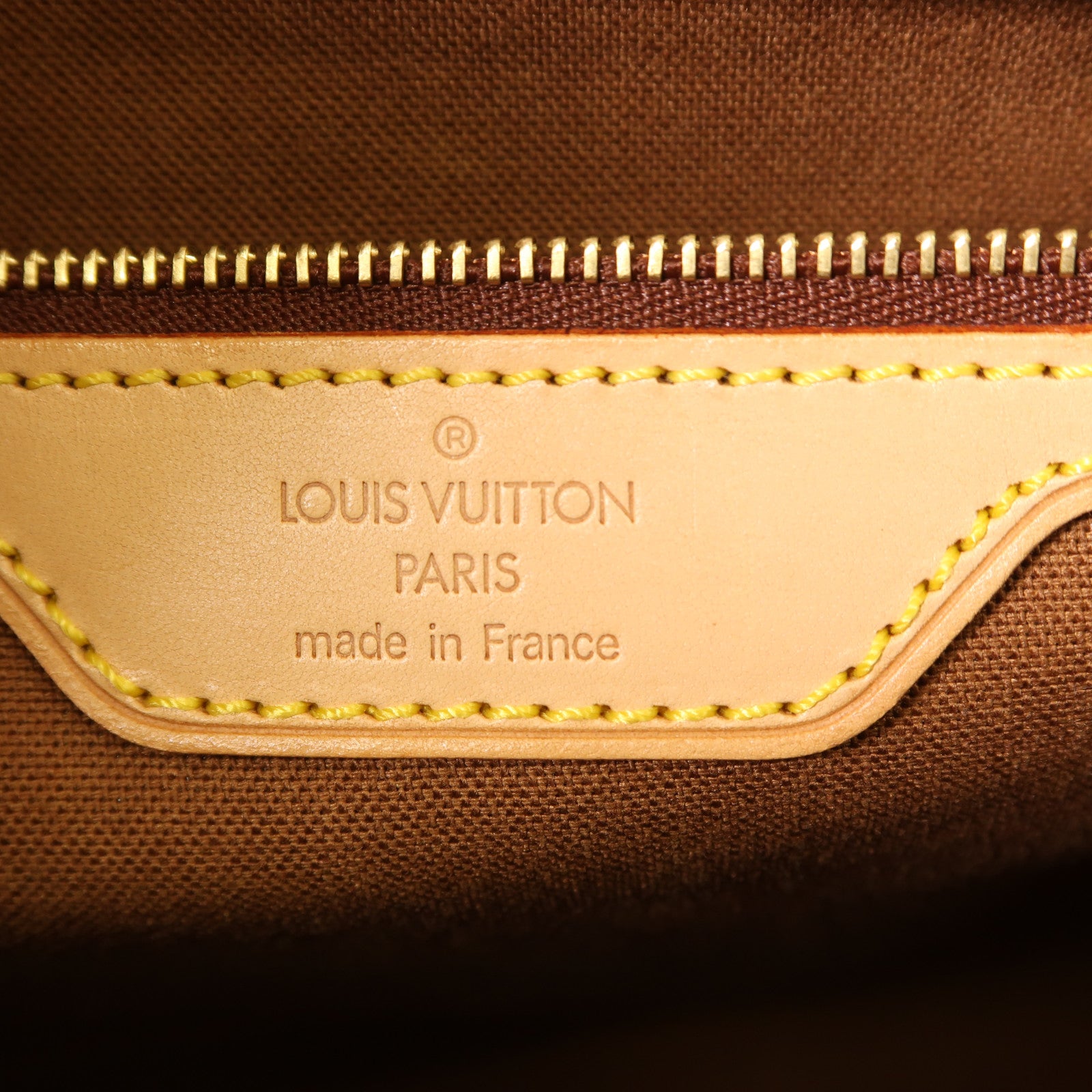 LOUIS VUITTON Monogram Cabas Mezzo金扣肩背袋棕色