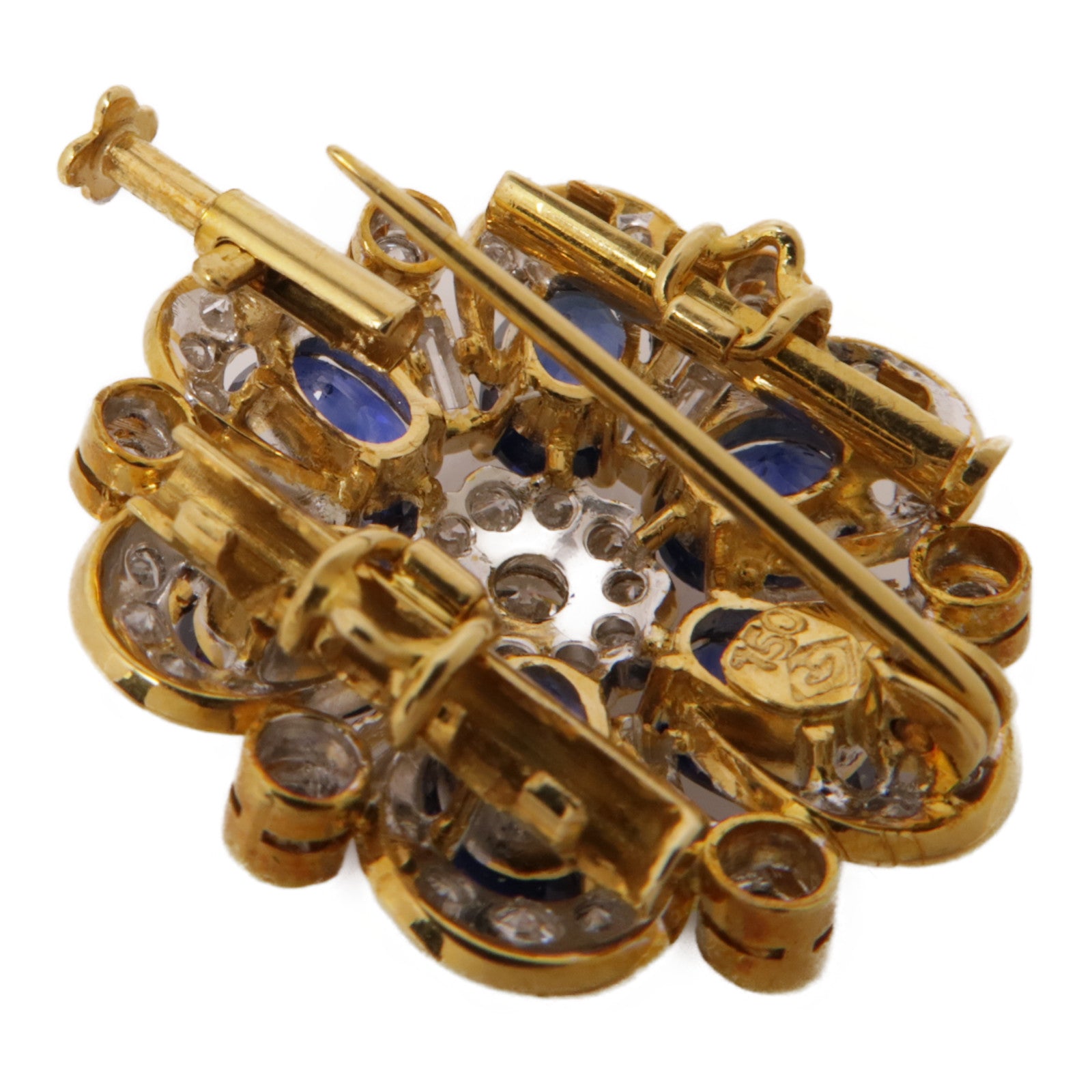 JEWELRY 【激減優惠】18K黃金Brooch Sapphire/Diamond Brooch藍寶石/鑽石胸針