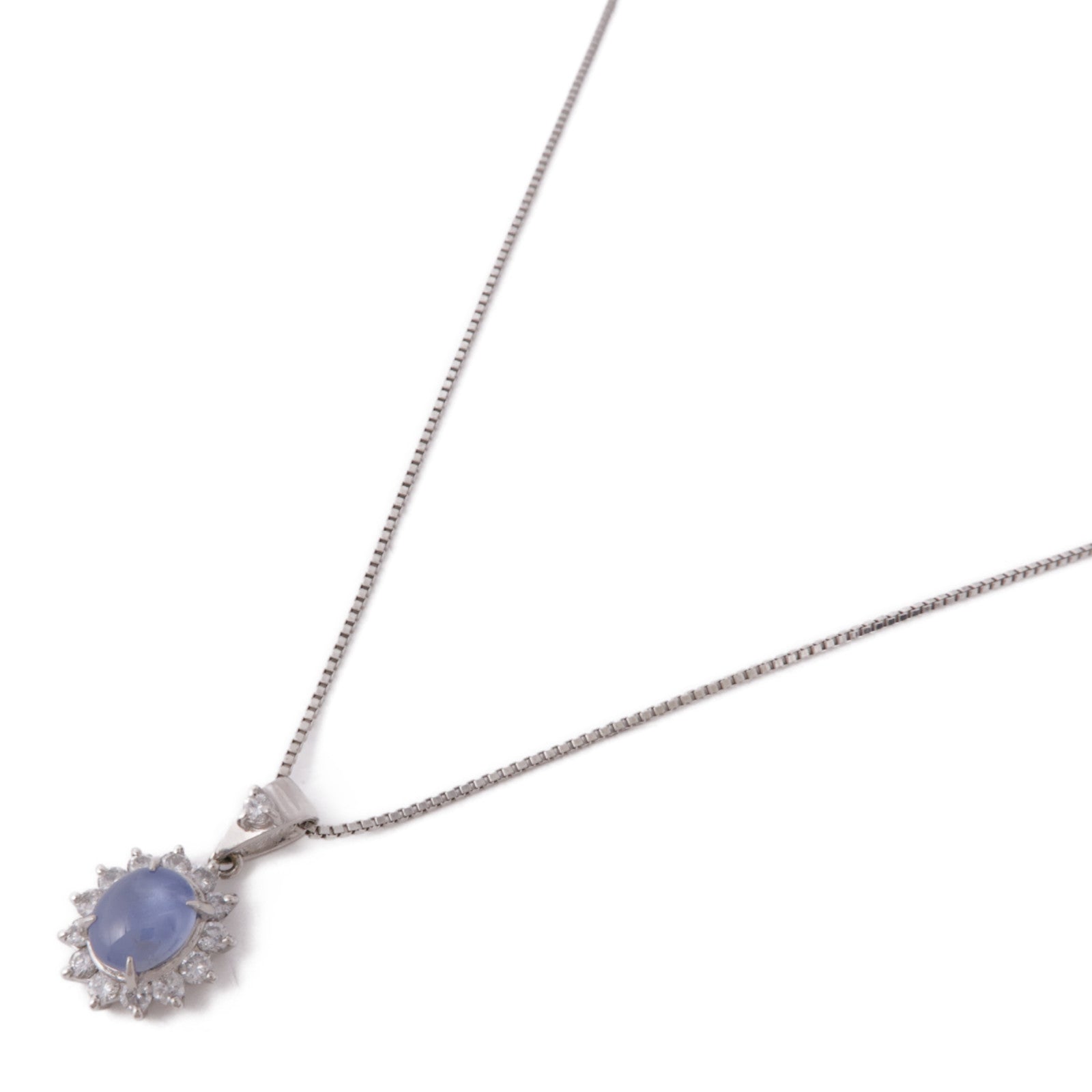 JEWELRY PT900/PT850鉑金Sapphire/Diamond Necklace藍寶石/鑽石項鍊