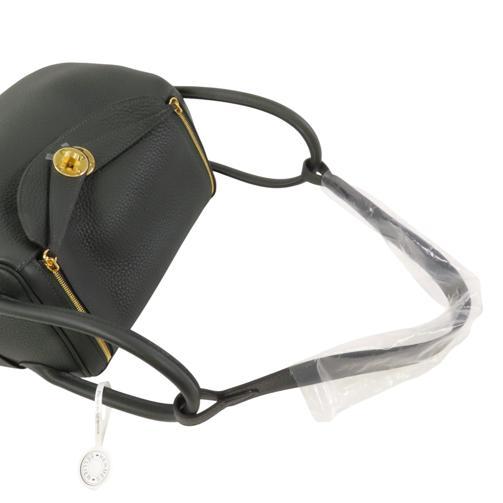 HERMES Clemence皮革Lindy 26金扣肩背袋