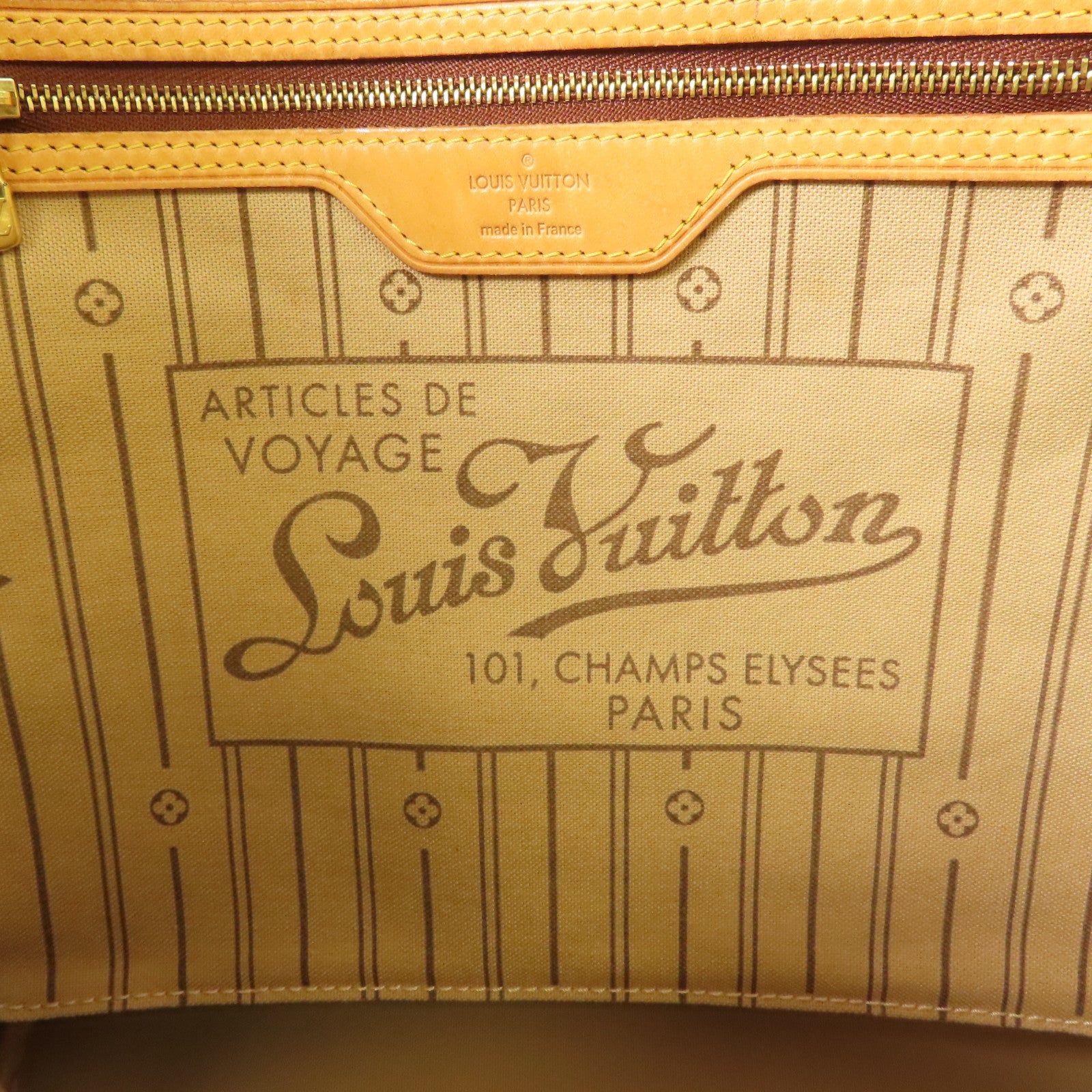 LOUIS VUITTON Monogram Neverfull MM金扣手挽袋
