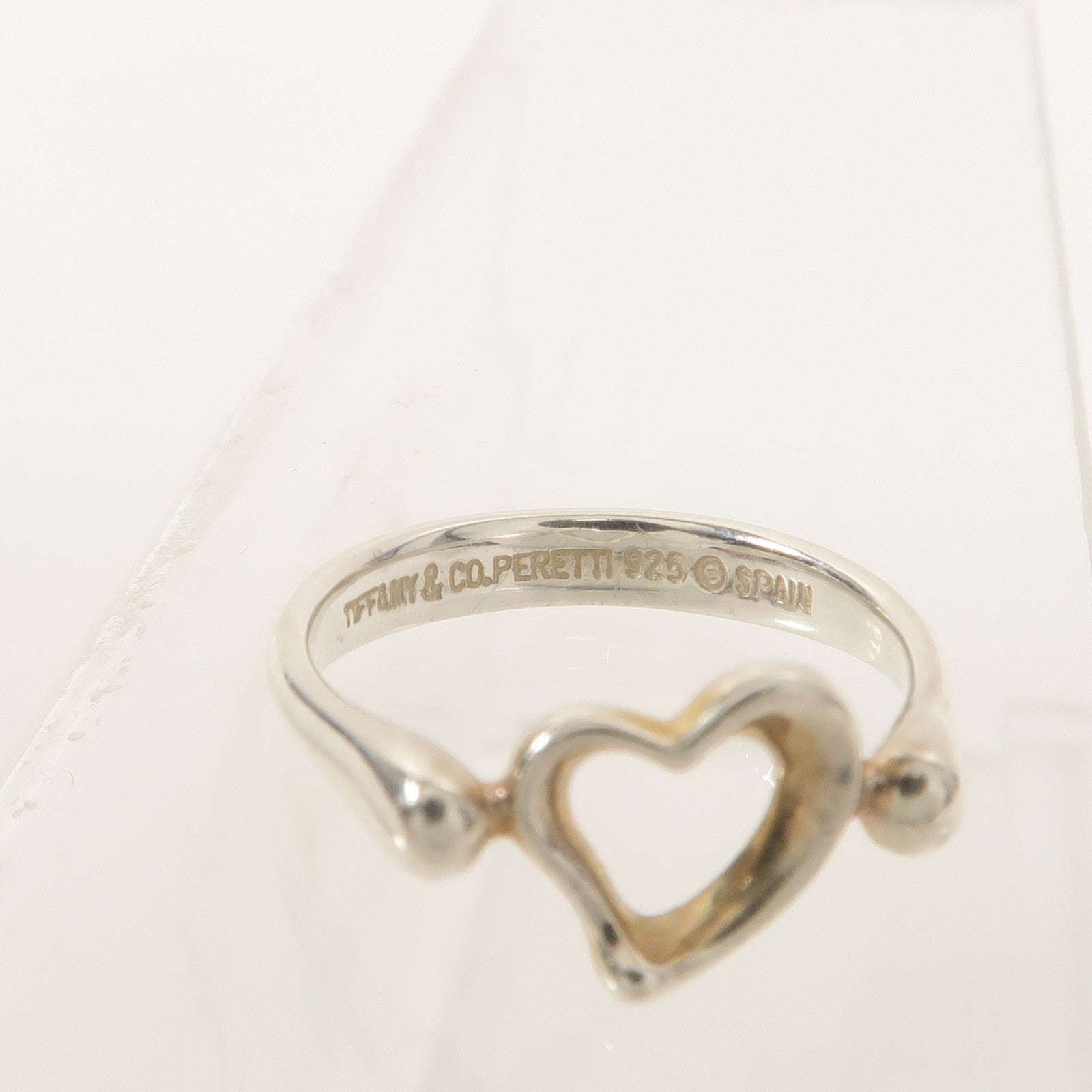 TIFFANY＆CO 925純銀Elsa Peretti Open Heart Ring戒指