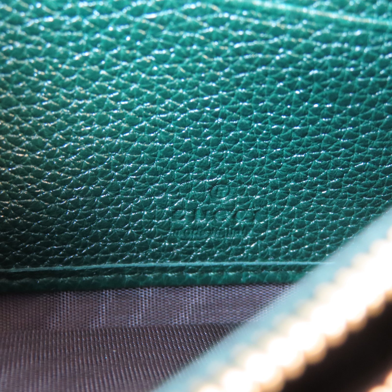 GUCCI 牛皮皮革Zumi Long Wallet金扣銀扣長錢包綠色