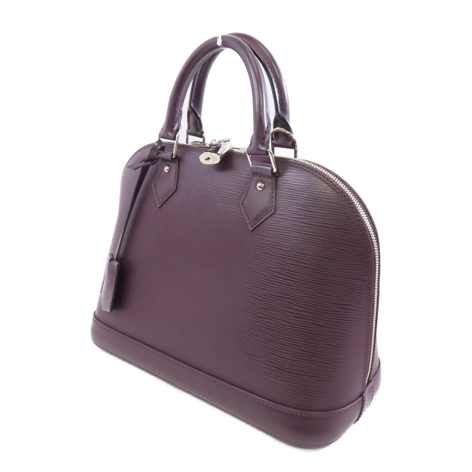 LOUIS VUITTON Epi Alma PM銀扣手挽袋紫色