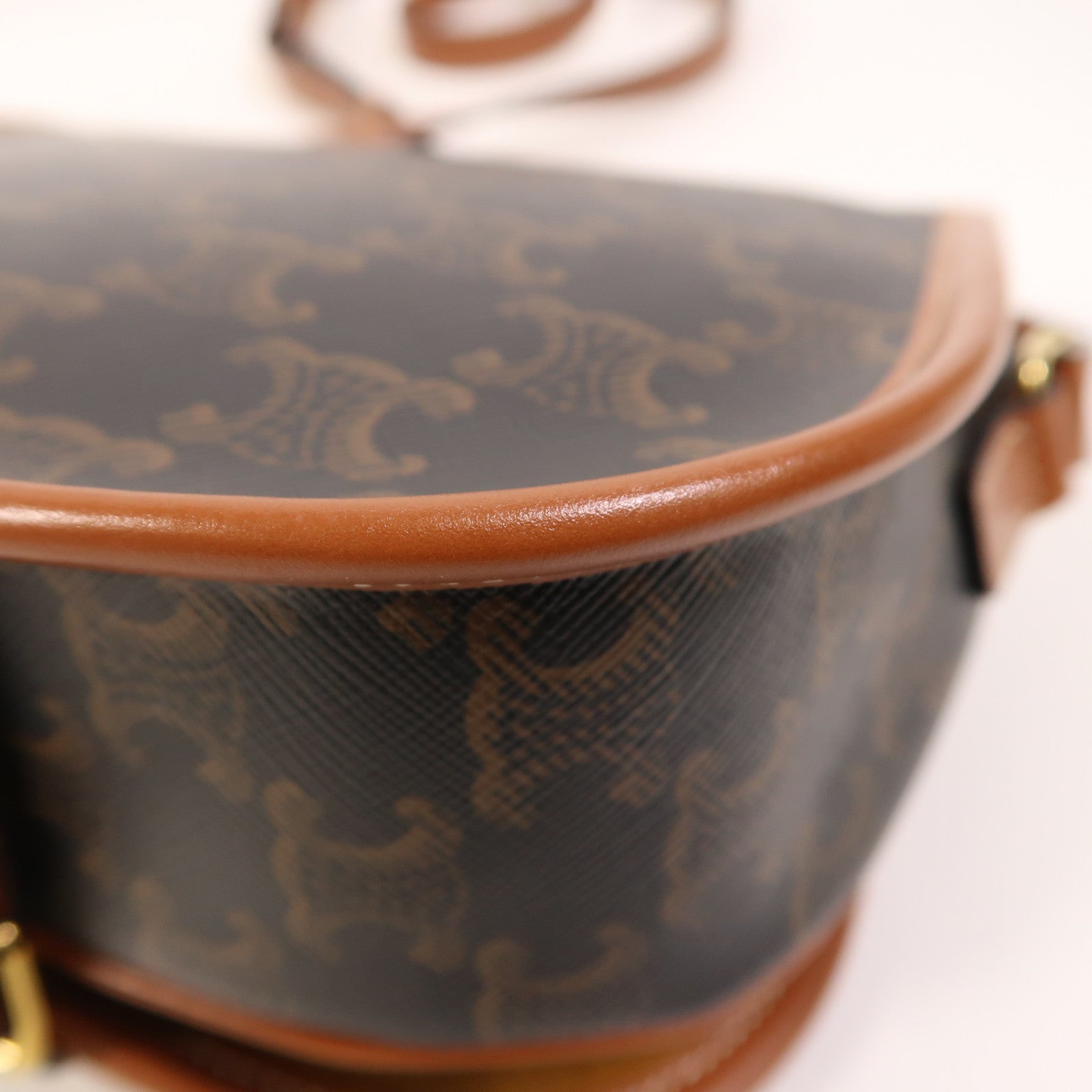 CELINE 塗層帆布Folco金扣肩背袋