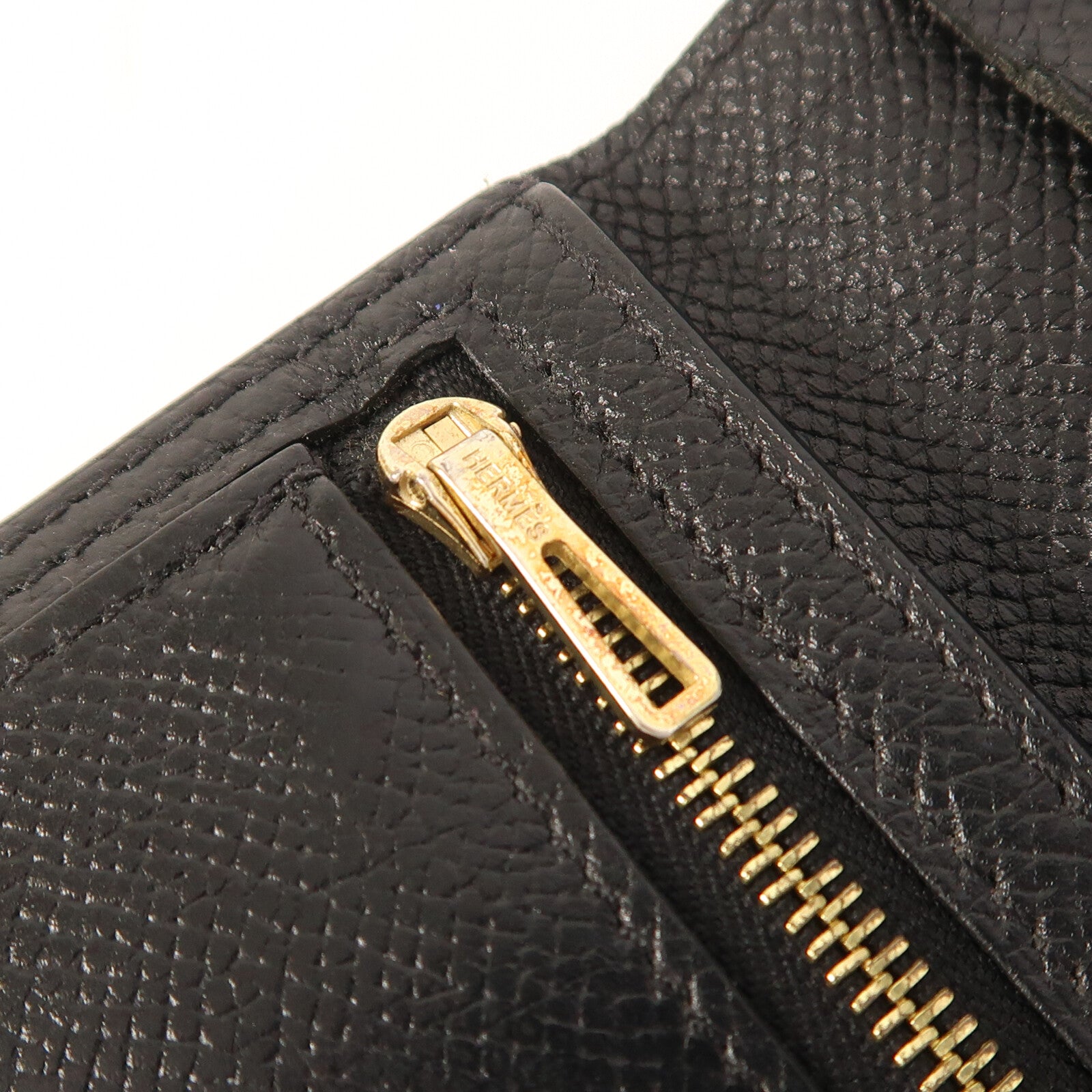 HERMES 【激減優惠】Epsom皮革Bearn Compact Wallet金扣錢包