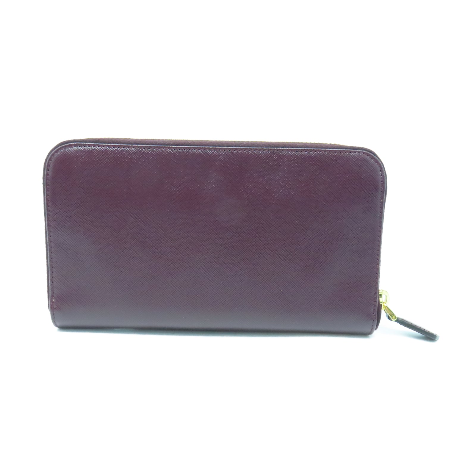 PRADA 【清倉大減價】牛皮皮革Long Wallet金扣錢包紅色