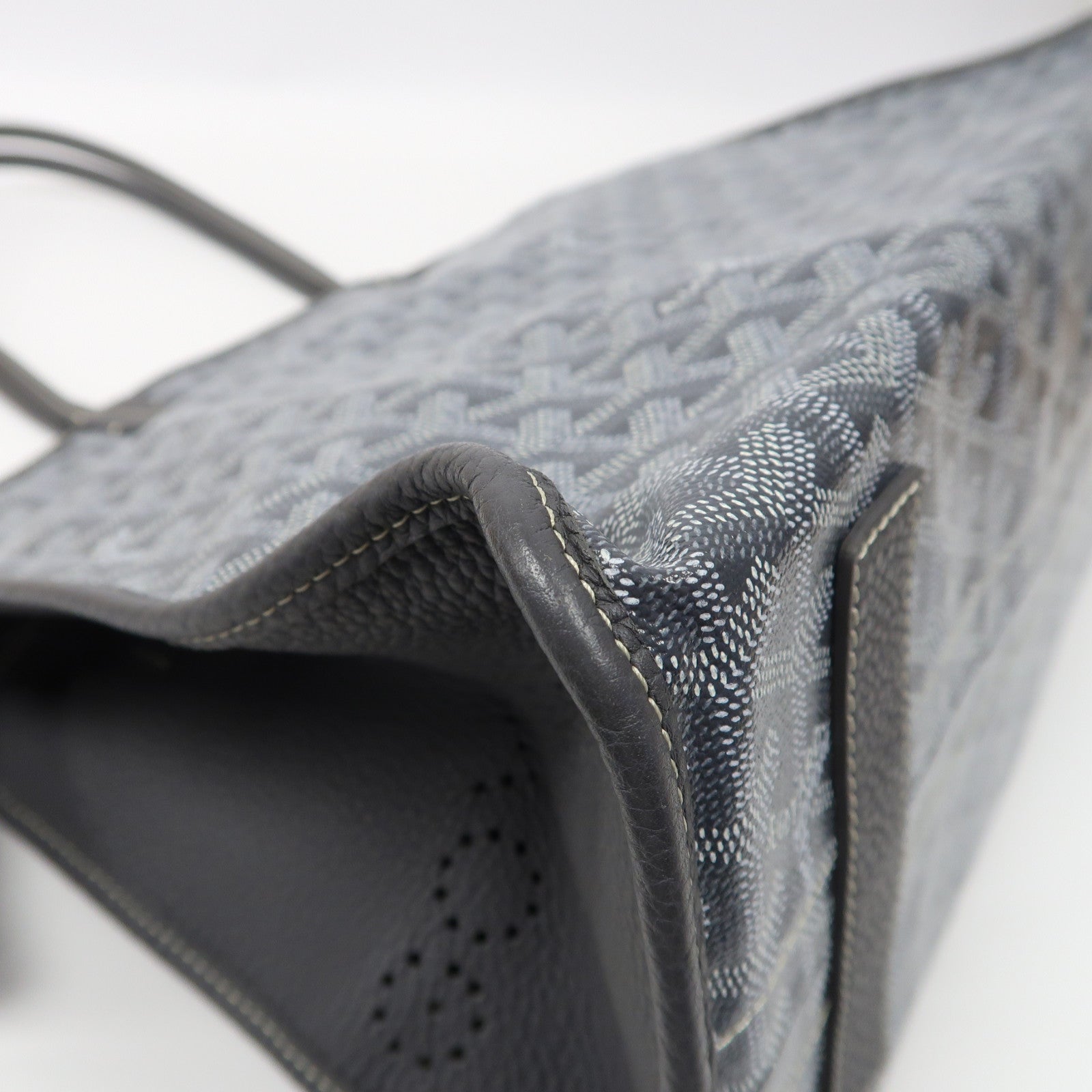 GOYARD 塗層帆布Hardy PM銀扣手挽袋灰色