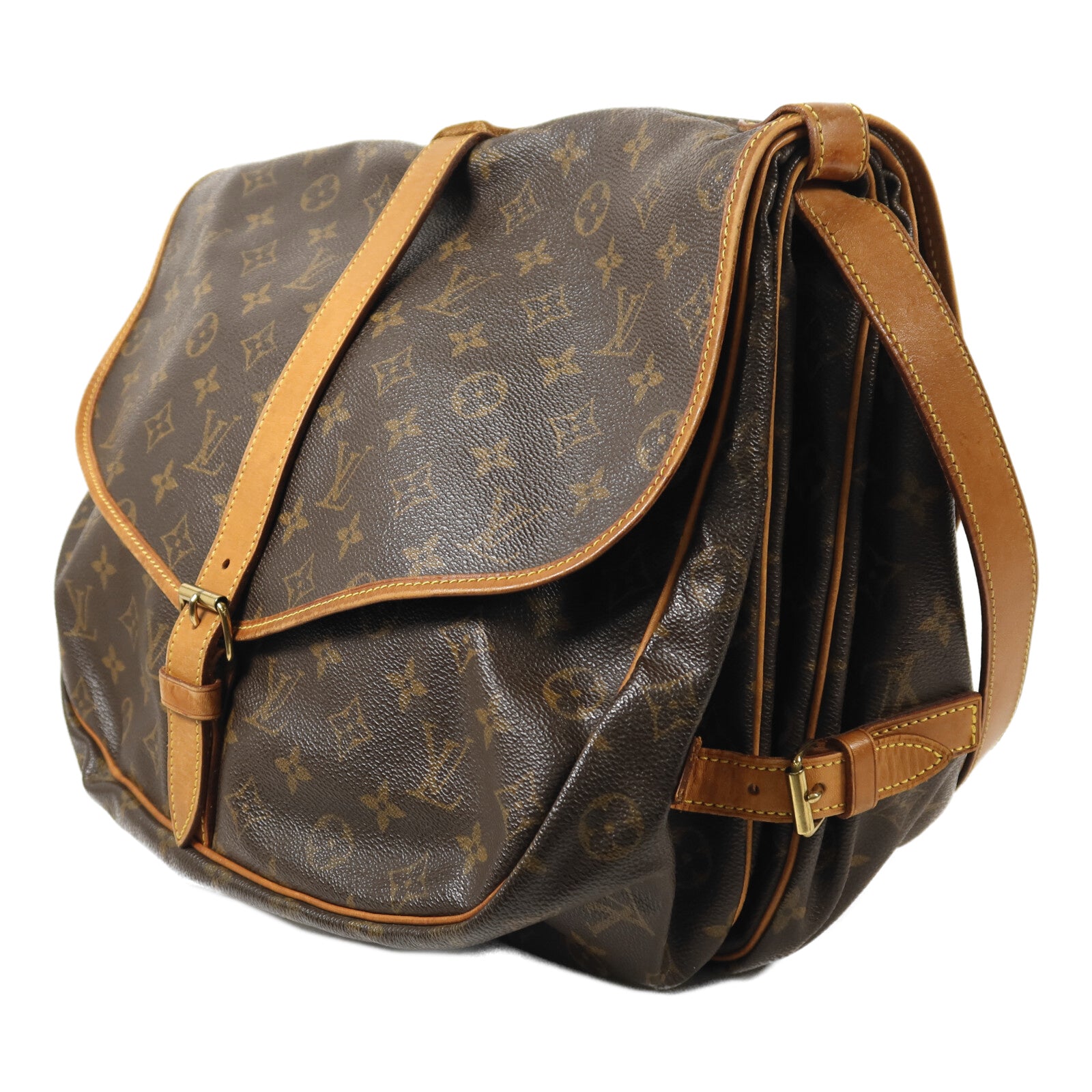 LOUIS VUITTON Monogram Saumur 35金扣肩背袋