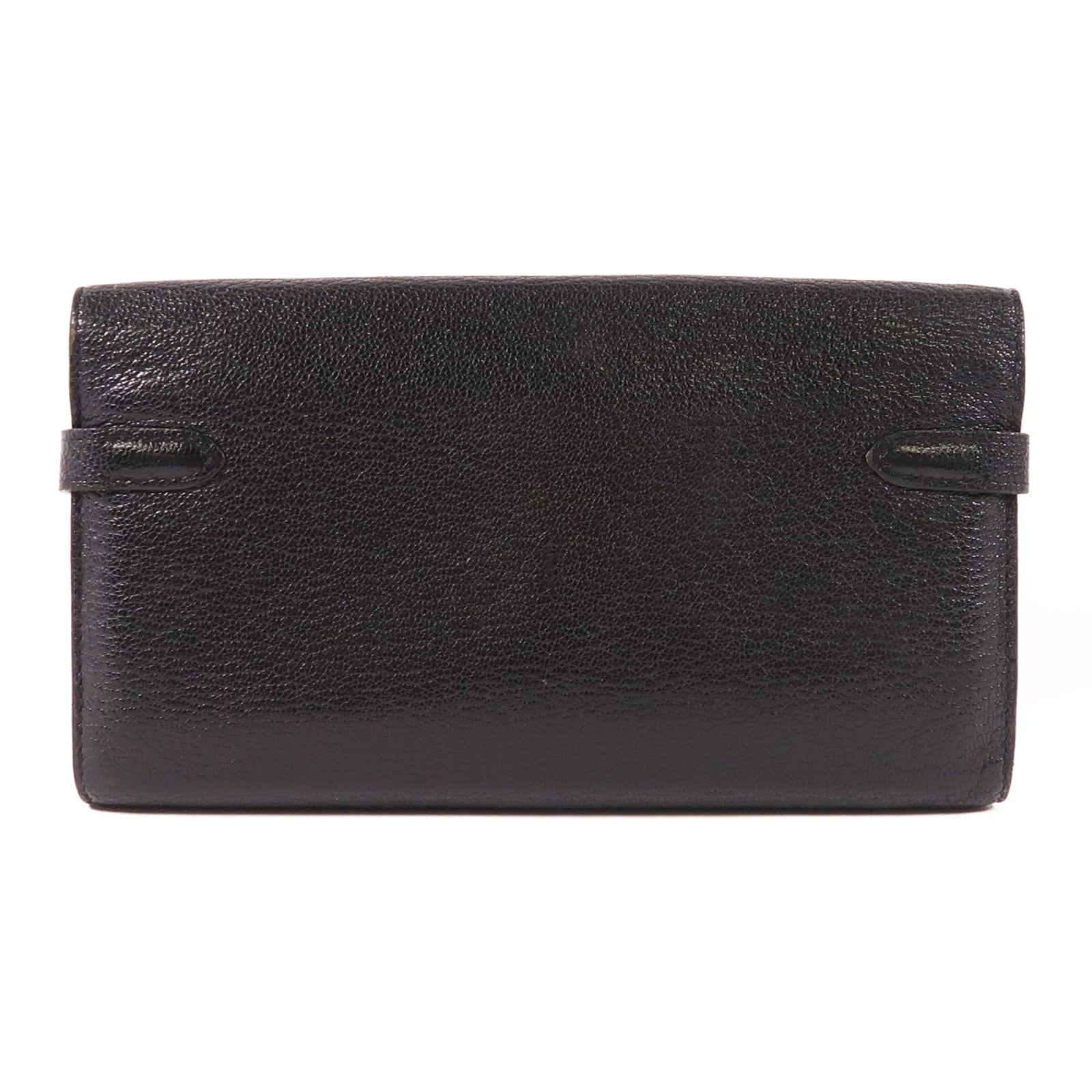 HERMES 【激減優惠】Chevre皮革Kelly Wallet銀扣長錢包