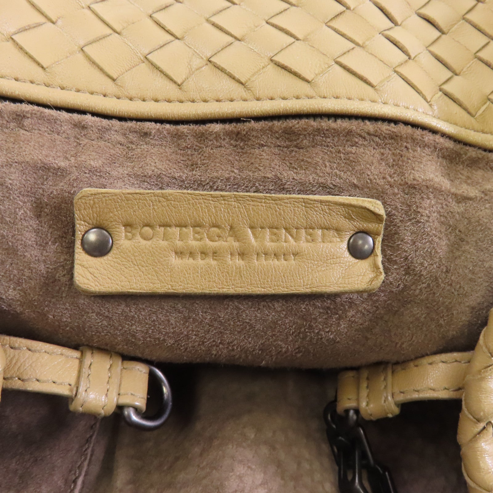 BOTTEGA VENETA 羊皮皮革Shoulder Bag肩背袋卡其色