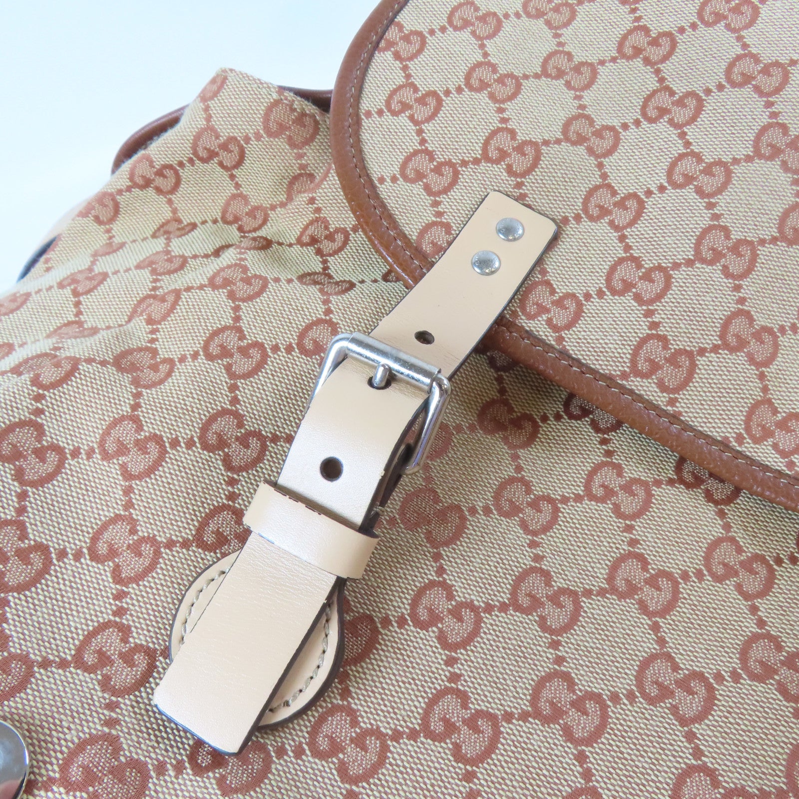 GUCCI 帆布Shoulder Bag銀扣肩背袋啡色