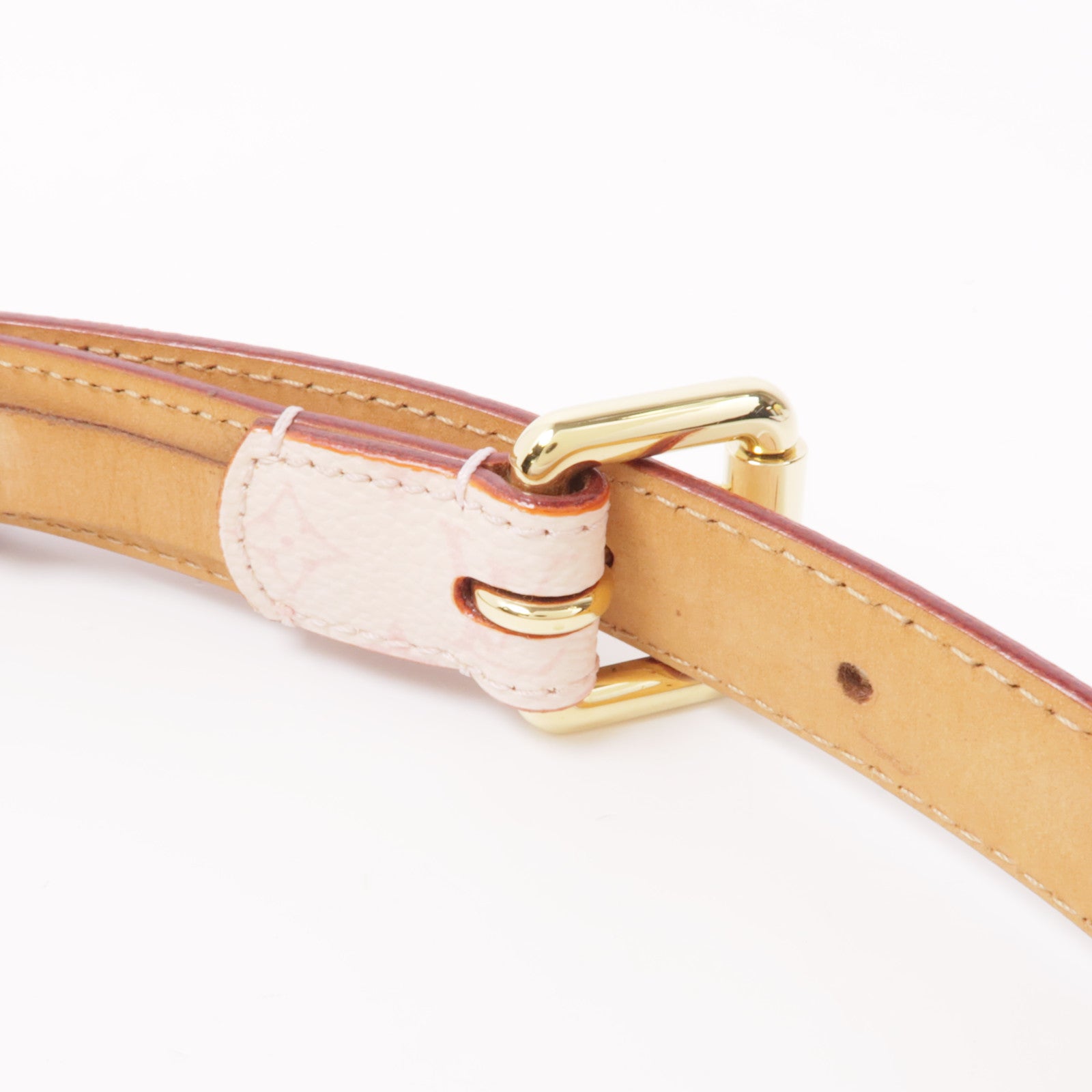 LOUIS VUITTON Monogram/皮革Cherry Blossom Ceinture金扣皮帶