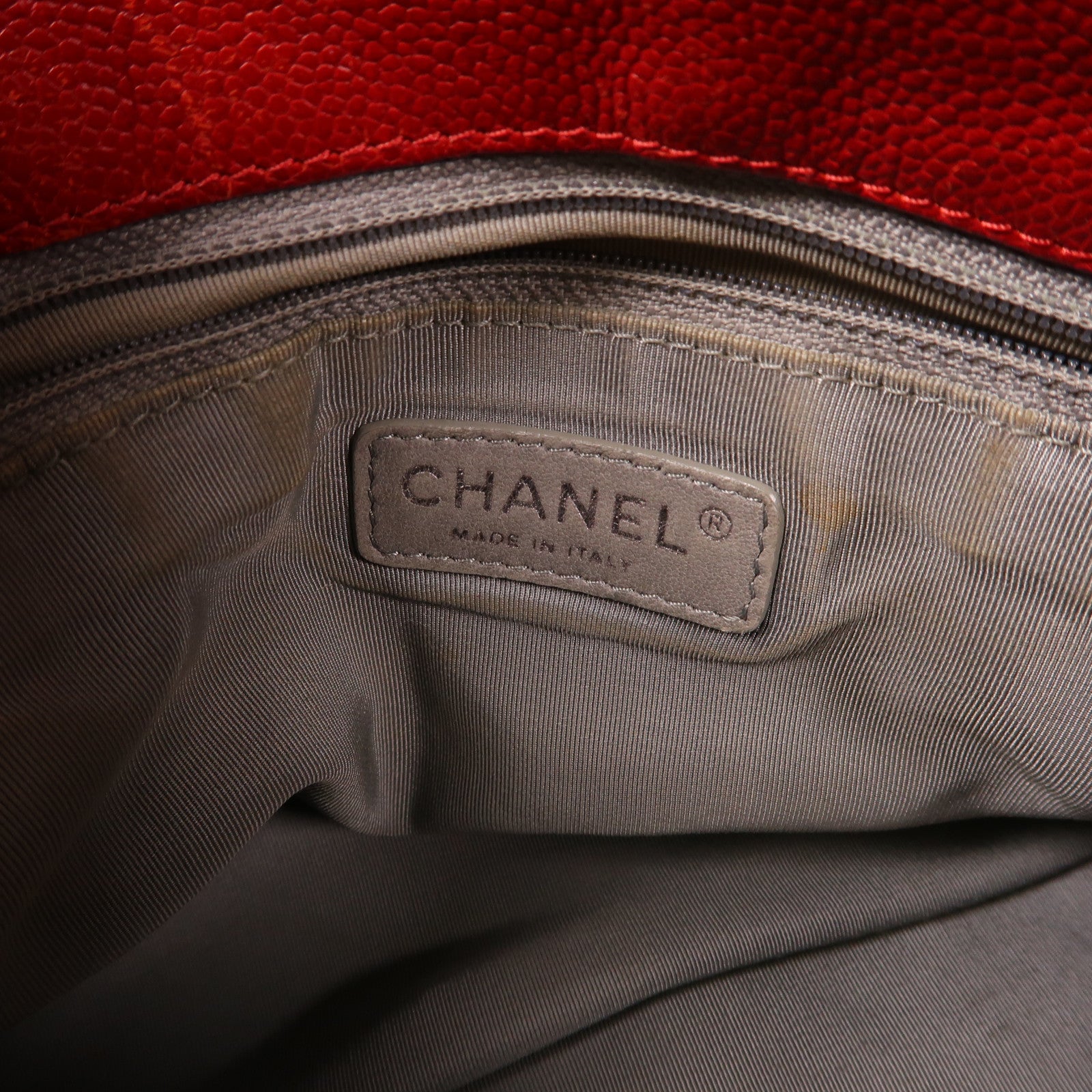 CHANEL 牛皮皮革2 Way Shoulder銀扣肩背袋紅色