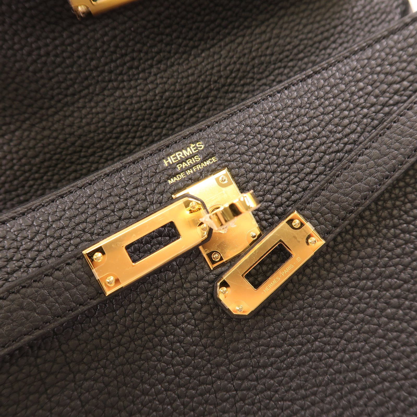 HERMES (PRICE DOWN) GHW Kelly 25 2 Way Bag Togo Leather Black