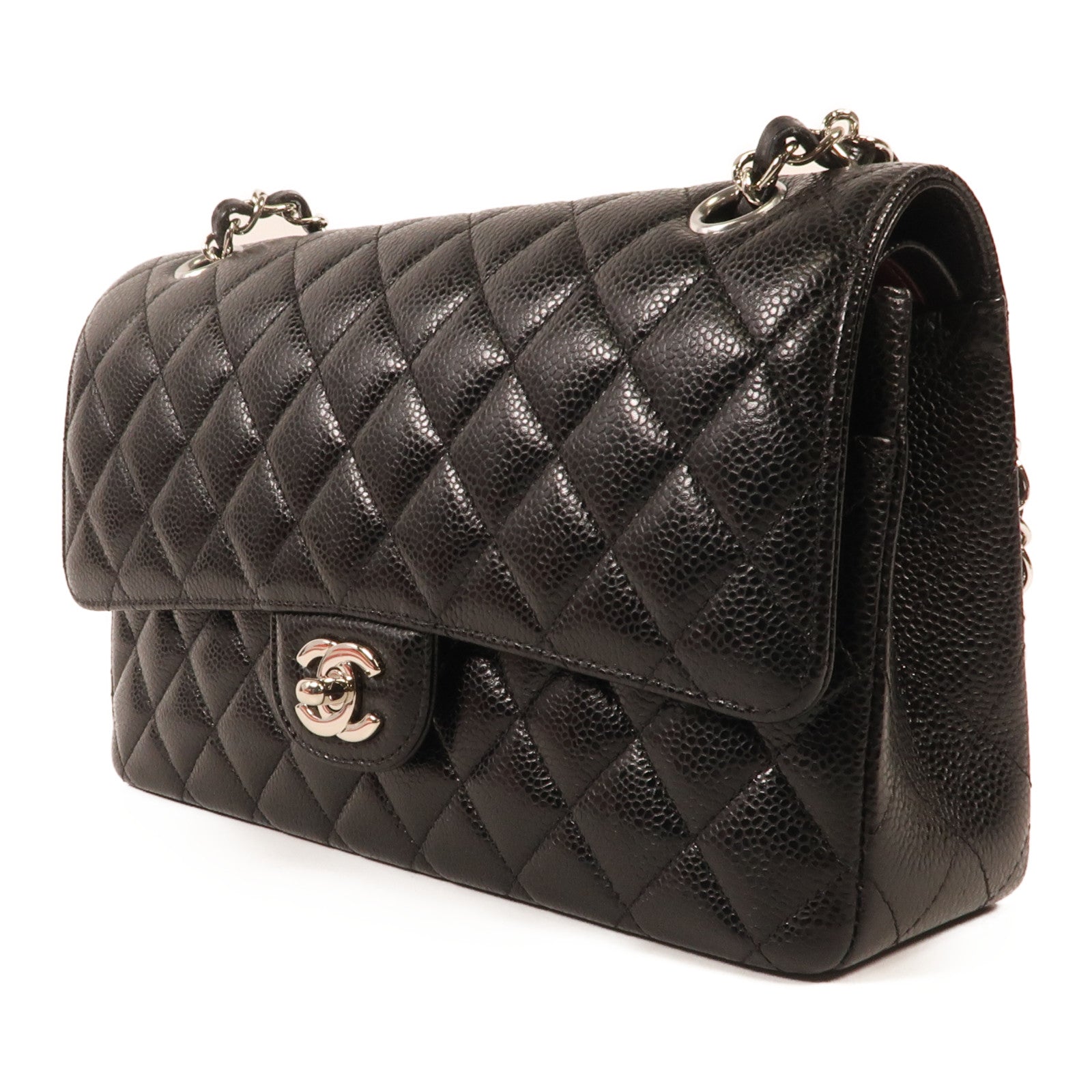 CHANEL 牛皮皮革Classic 25銀扣鏈帶肩背袋