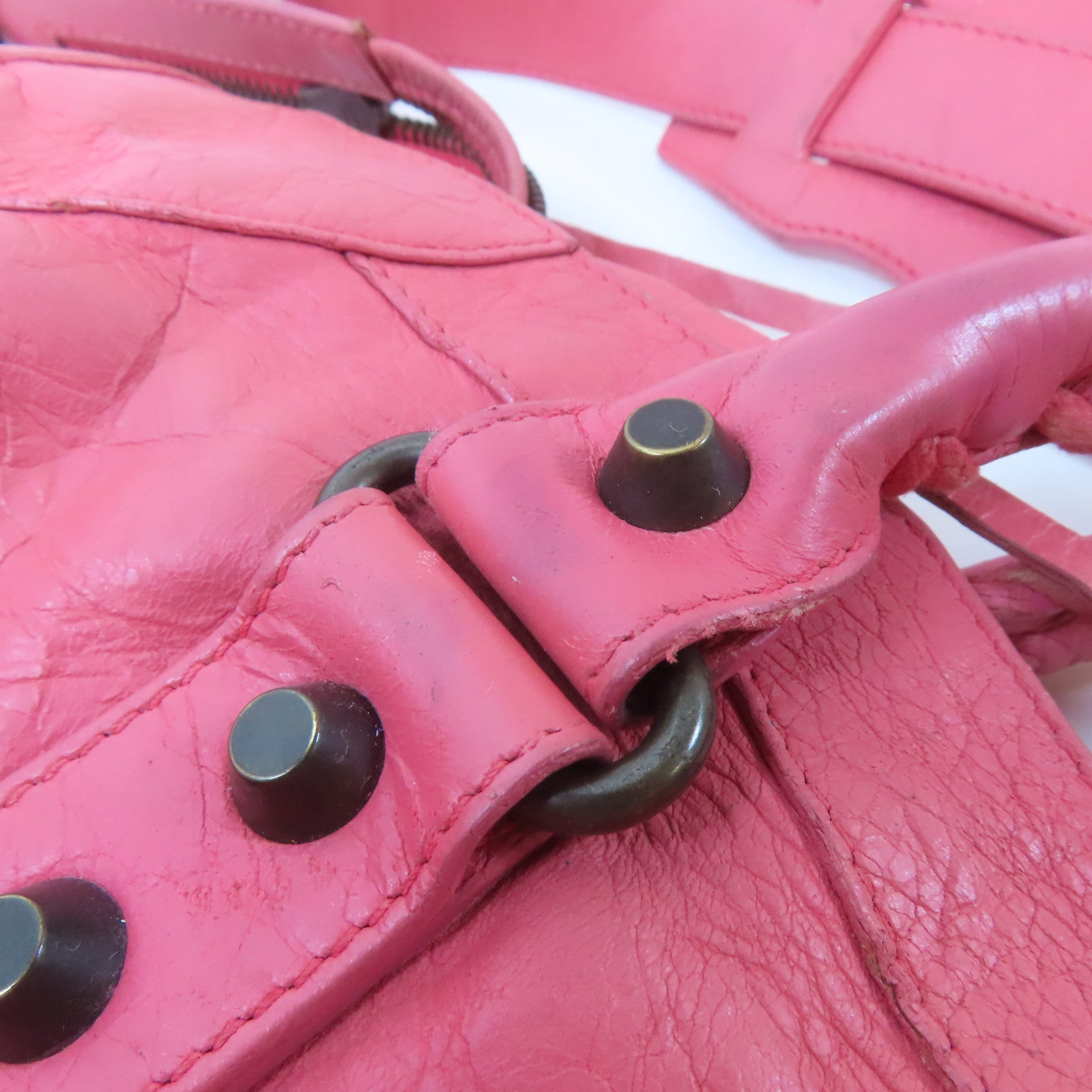 BALENCIAGA 牛皮皮革Classic City Bag黑扣手挽肩背兩用袋粉紅色