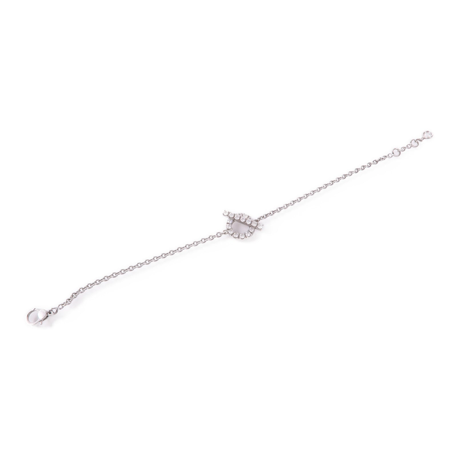 HERMES 18K白金Finesse Bracelet鑽石手鏈