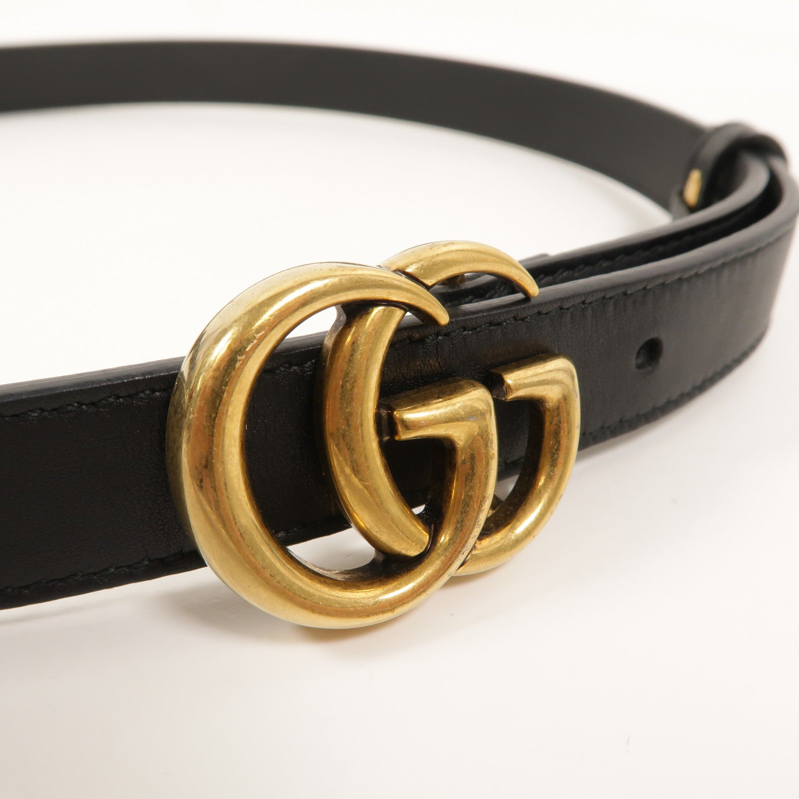 GUCCI 牛皮皮革GG Marmont Thin Belt皮帶