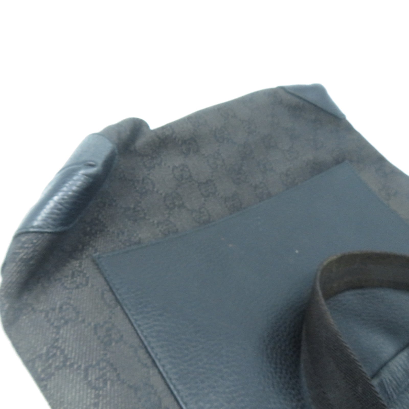 GUCCI 【激減優惠】帆布/皮革Tote Bag銀扣手挽袋黑色