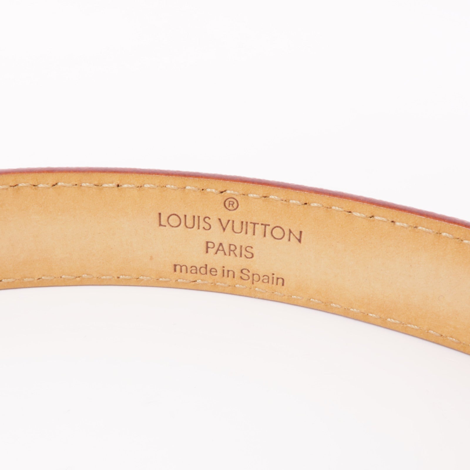 LOUIS VUITTON Monogram/皮革Cherry Blossom Ceinture金扣皮帶