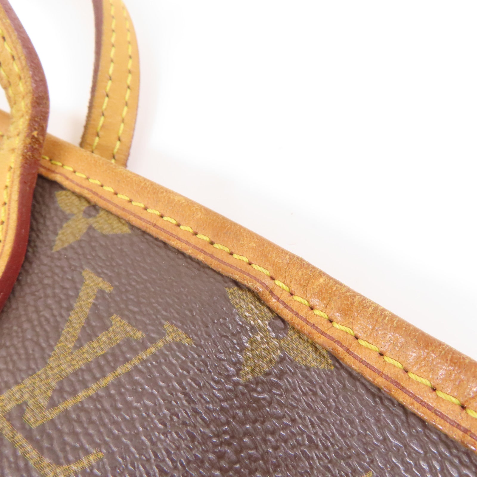 LOUIS VUITTON Monogram Neverfull MM金扣手挽袋棕色