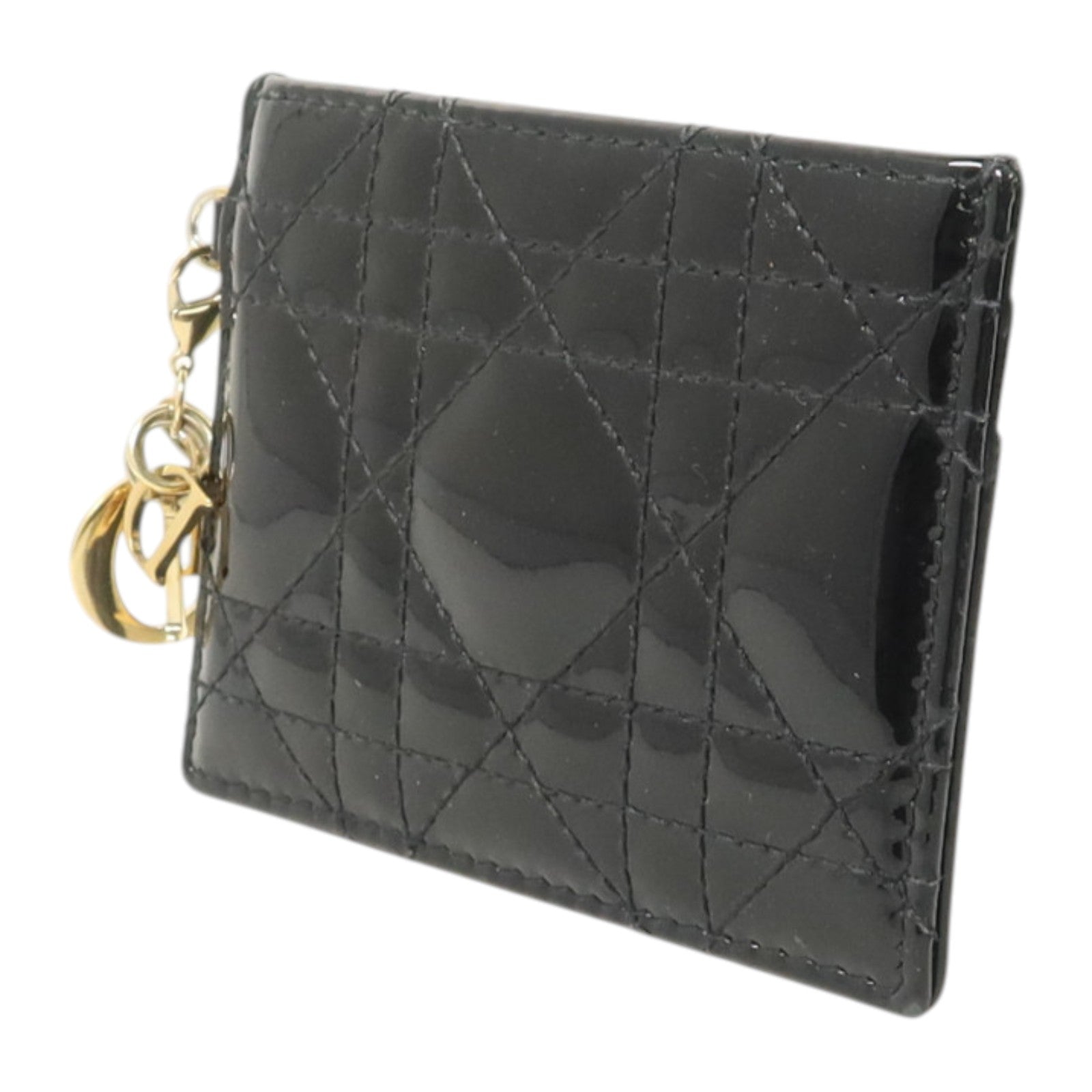 Dior 【激減優惠】漆皮皮革Lady Dior Card Case金扣卡片套