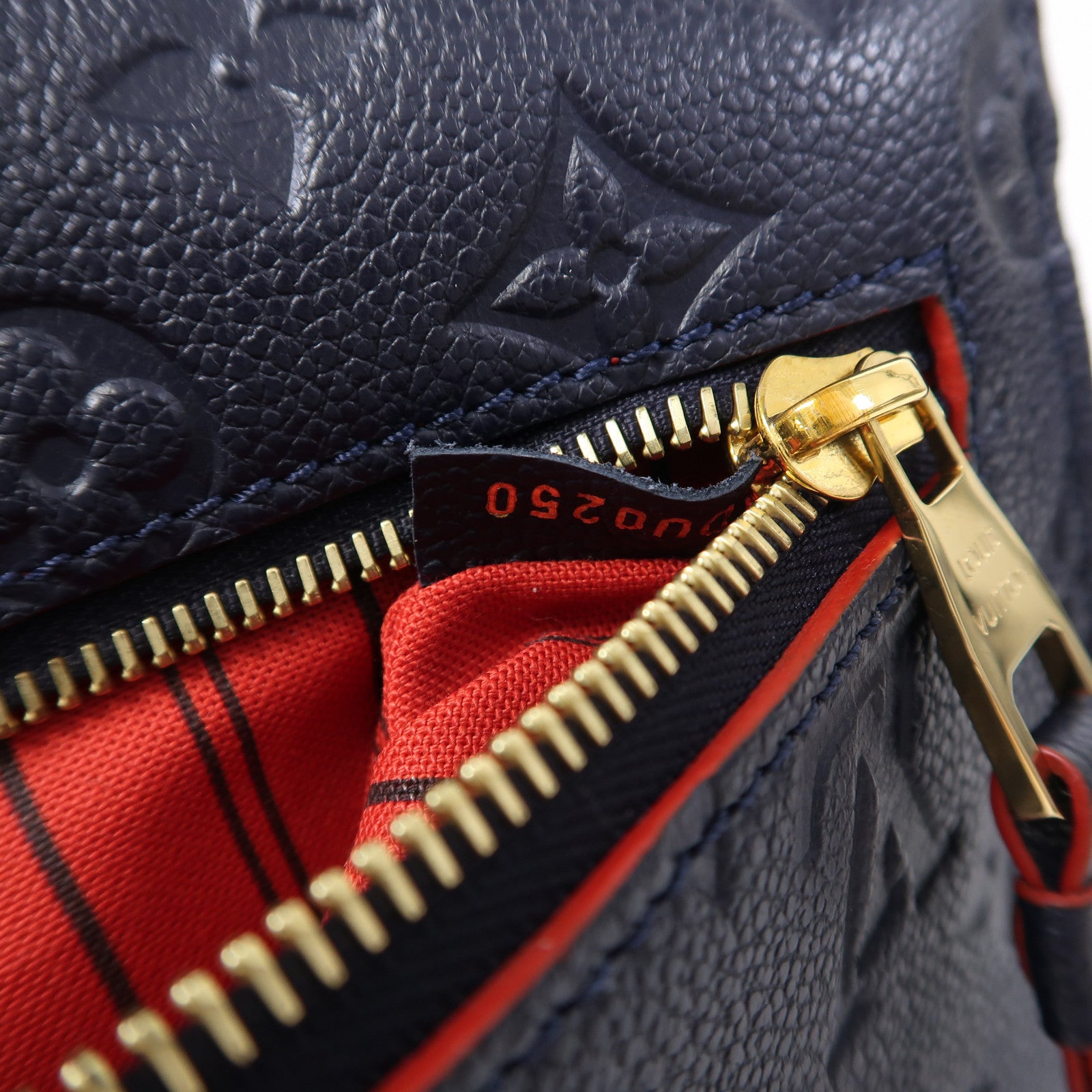 LOUIS VUITTON Monogram Empreinte Pochette Metis金扣手挽肩背兩用袋深藍色