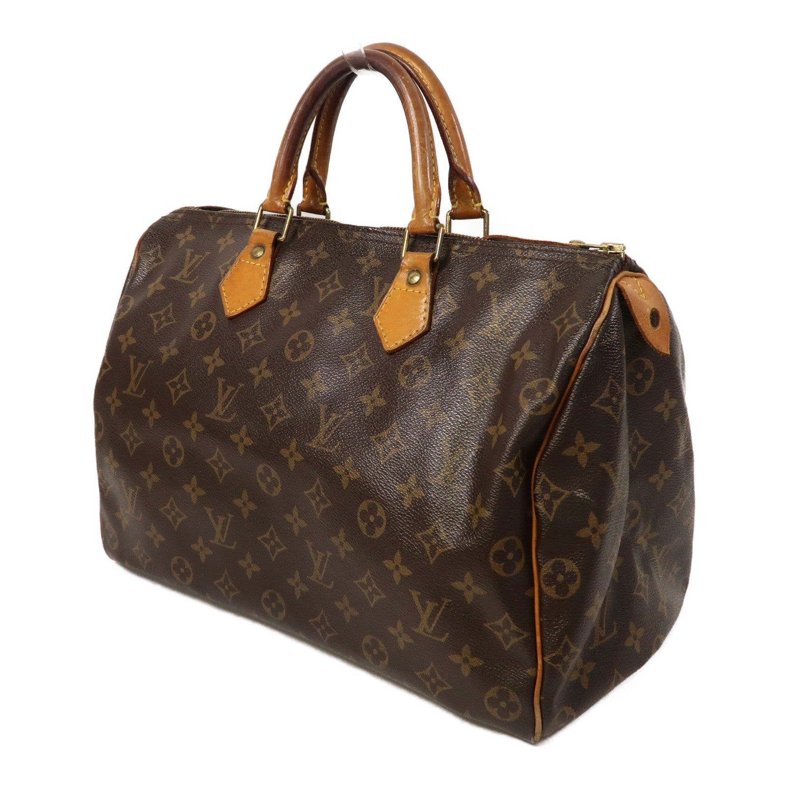 LOUIS VUITTON 【激減優惠】Monogram Speedy 35金扣手挽袋啡色