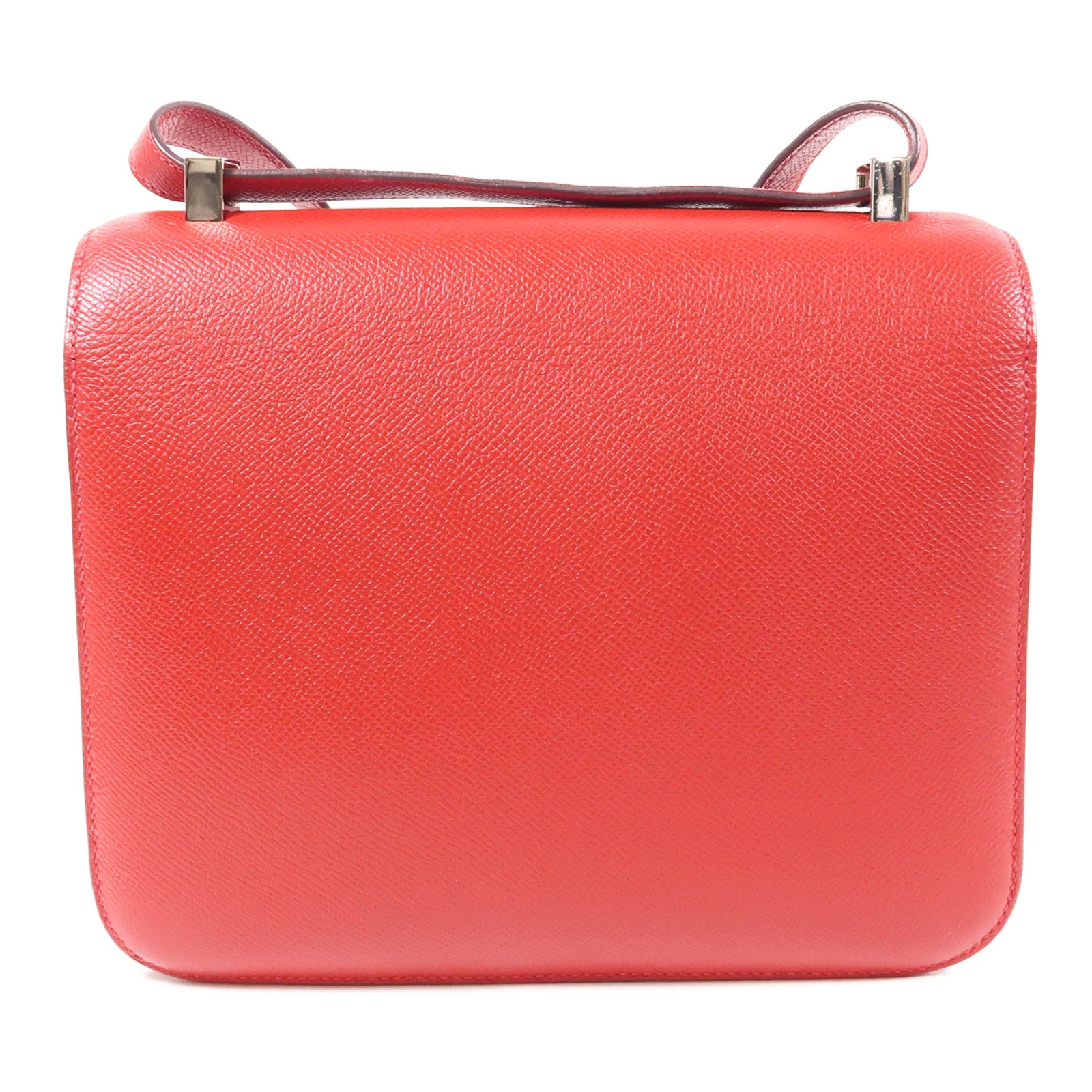 HERMES【激減優惠】 Epsom皮革Constance 24銀扣肩背袋Rouge Casaque