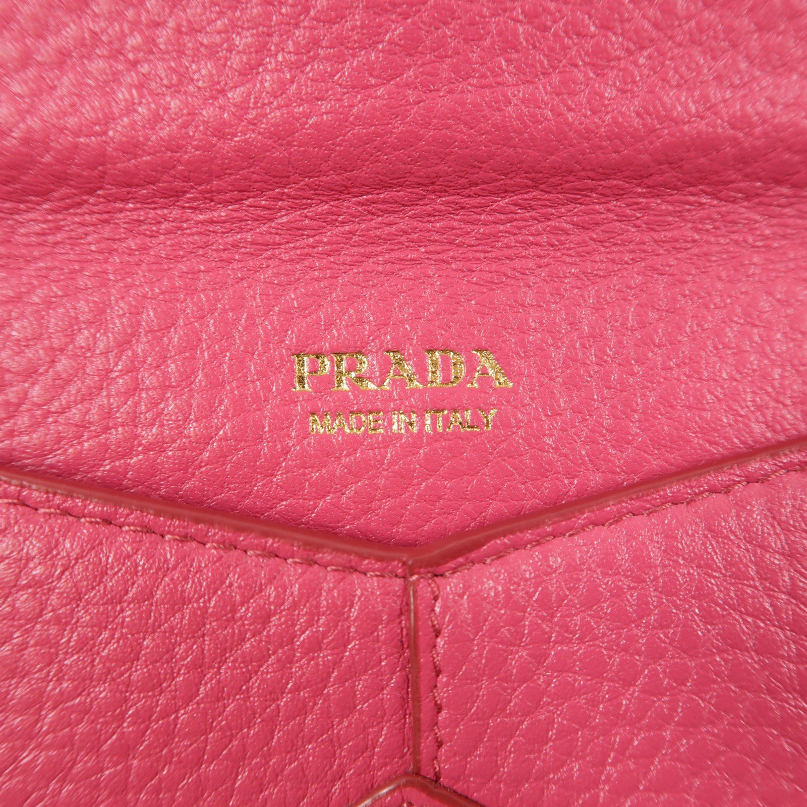 PRADA GHW Envelope Long Wallet Calfskin Leather Pink