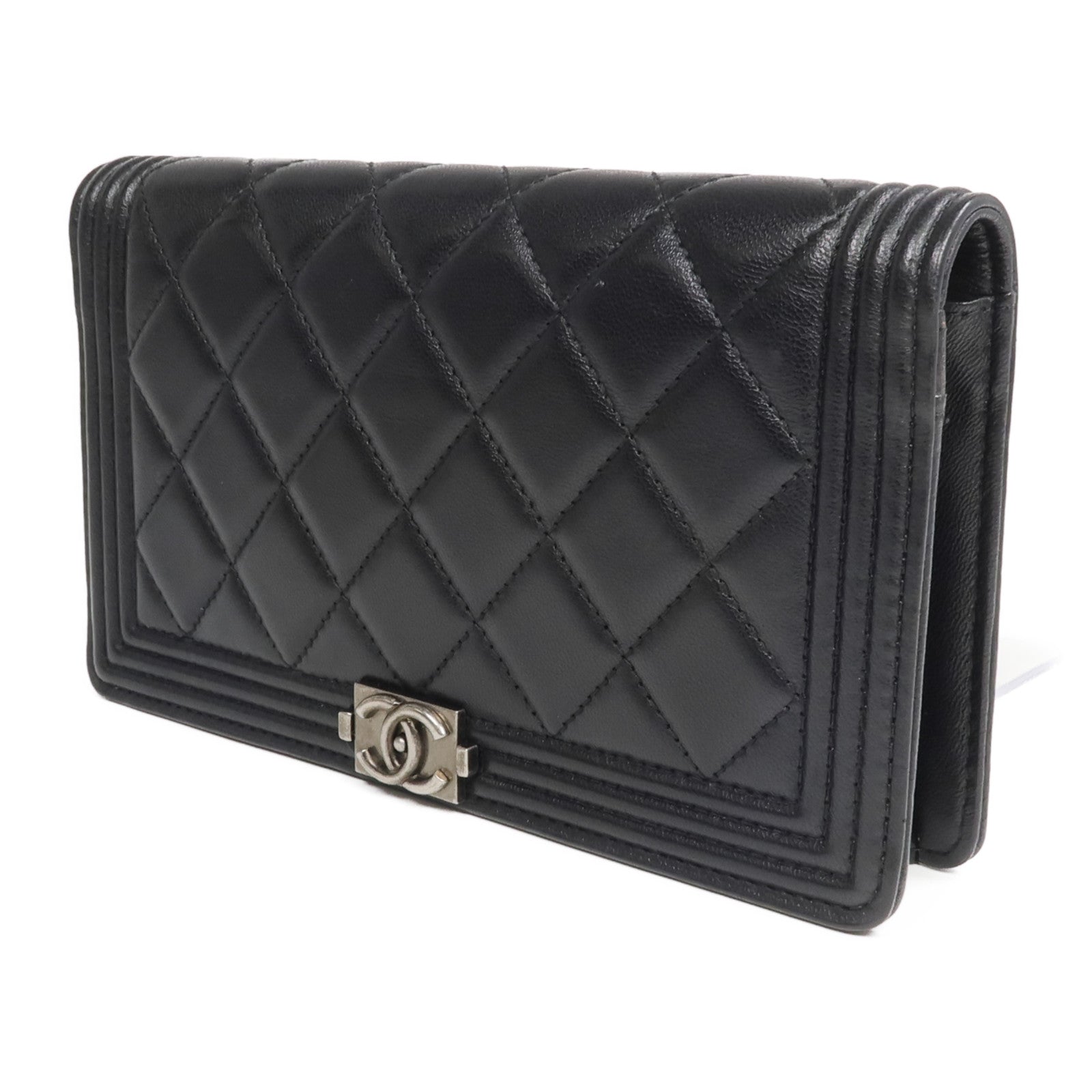 CHANEL 羊皮皮革Boy Wallet長錢包