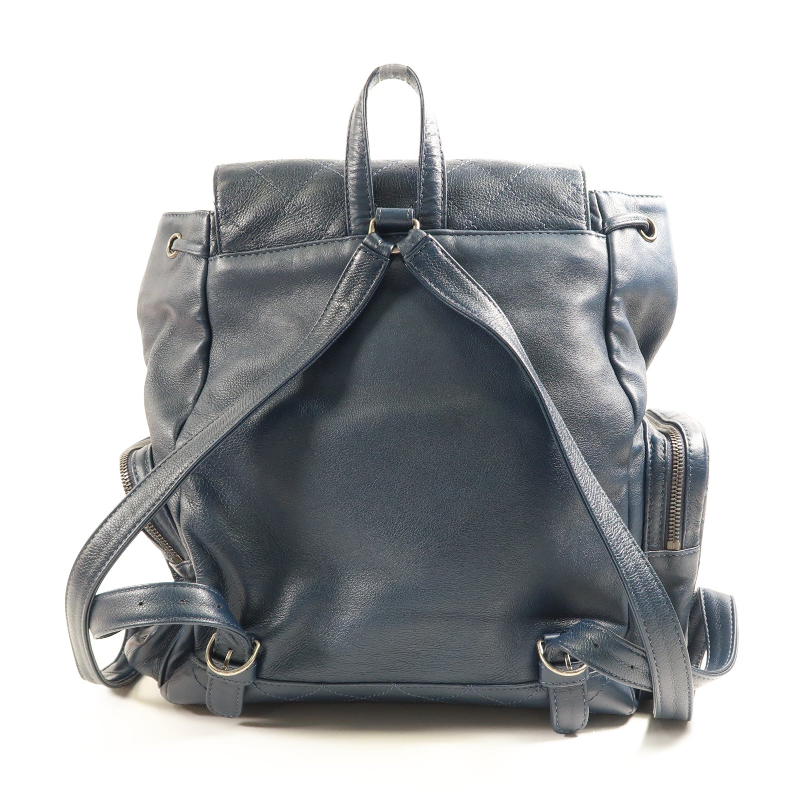 CHANEL 【激減優惠】牛皮皮革Backpack銀扣背包