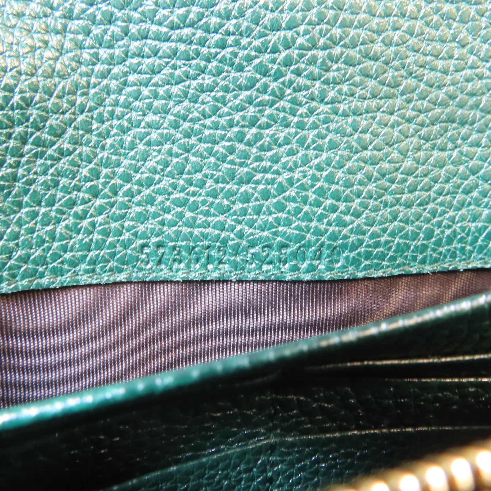 GUCCI 牛皮皮革Zumi Long Wallet金扣銀扣長錢包綠色