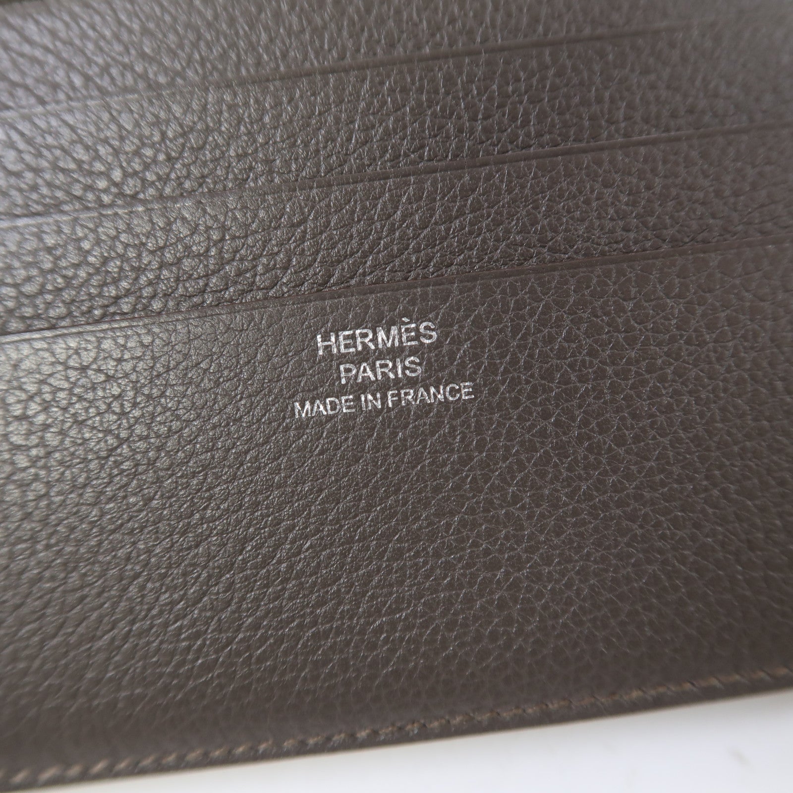 HERMES Evercolor皮革Compact Wallet錢包Etain 錫器灰色