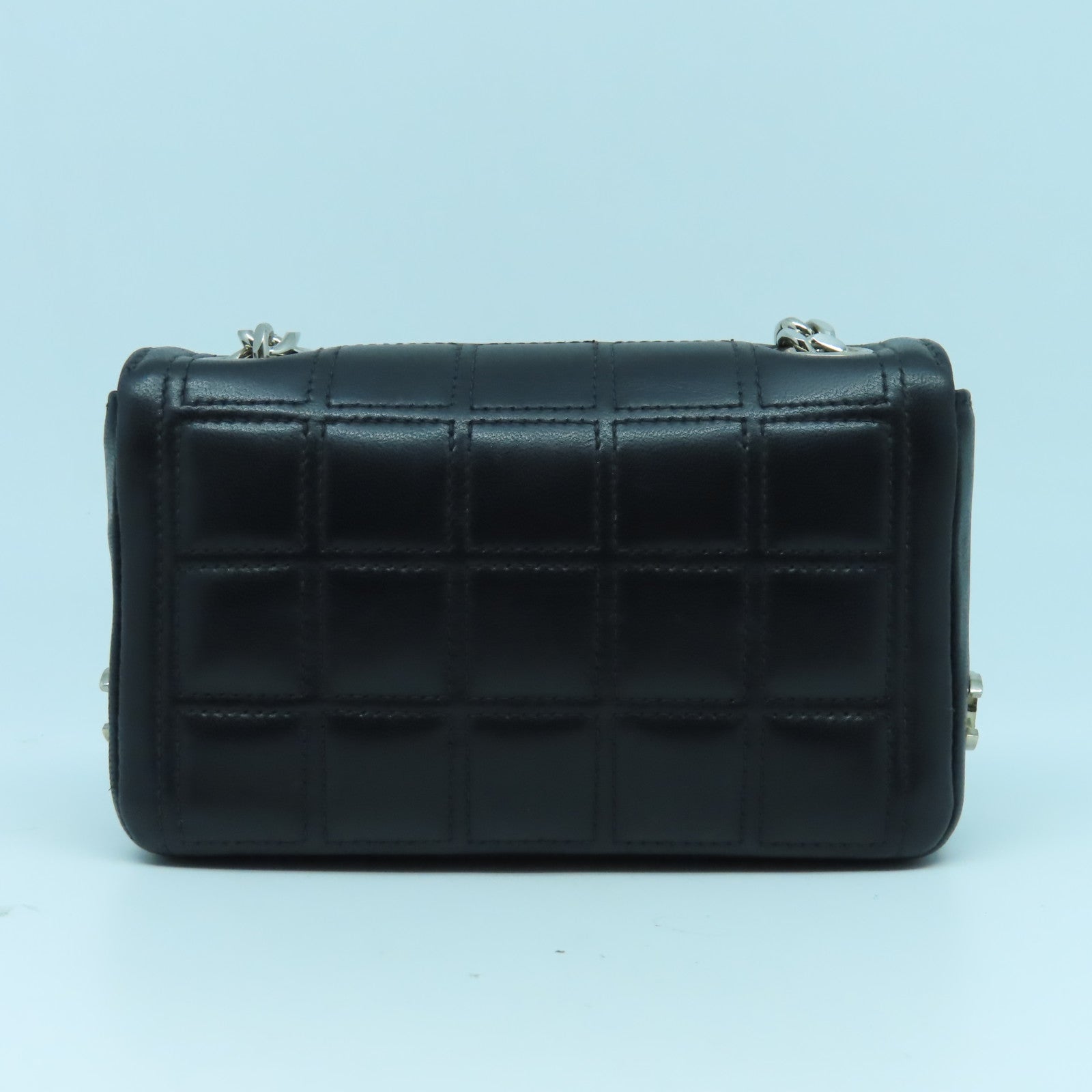 CHANEL 【清倉大減價】牛皮皮革Chain Shoulder Bag銀扣鏈帶肩背袋黑色