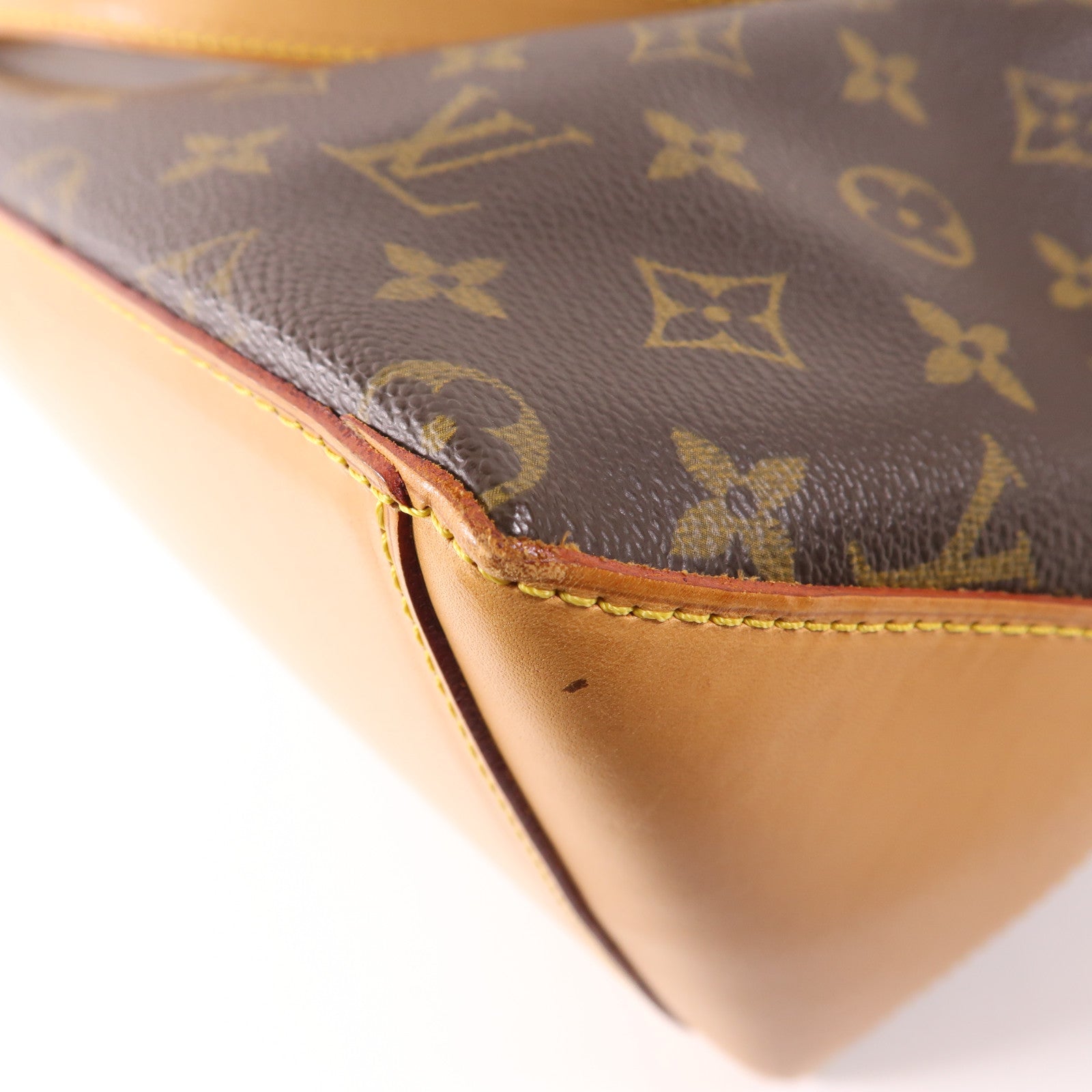 LOUIS VUITTON Monogram Cabas Mezzo金扣肩背袋棕色