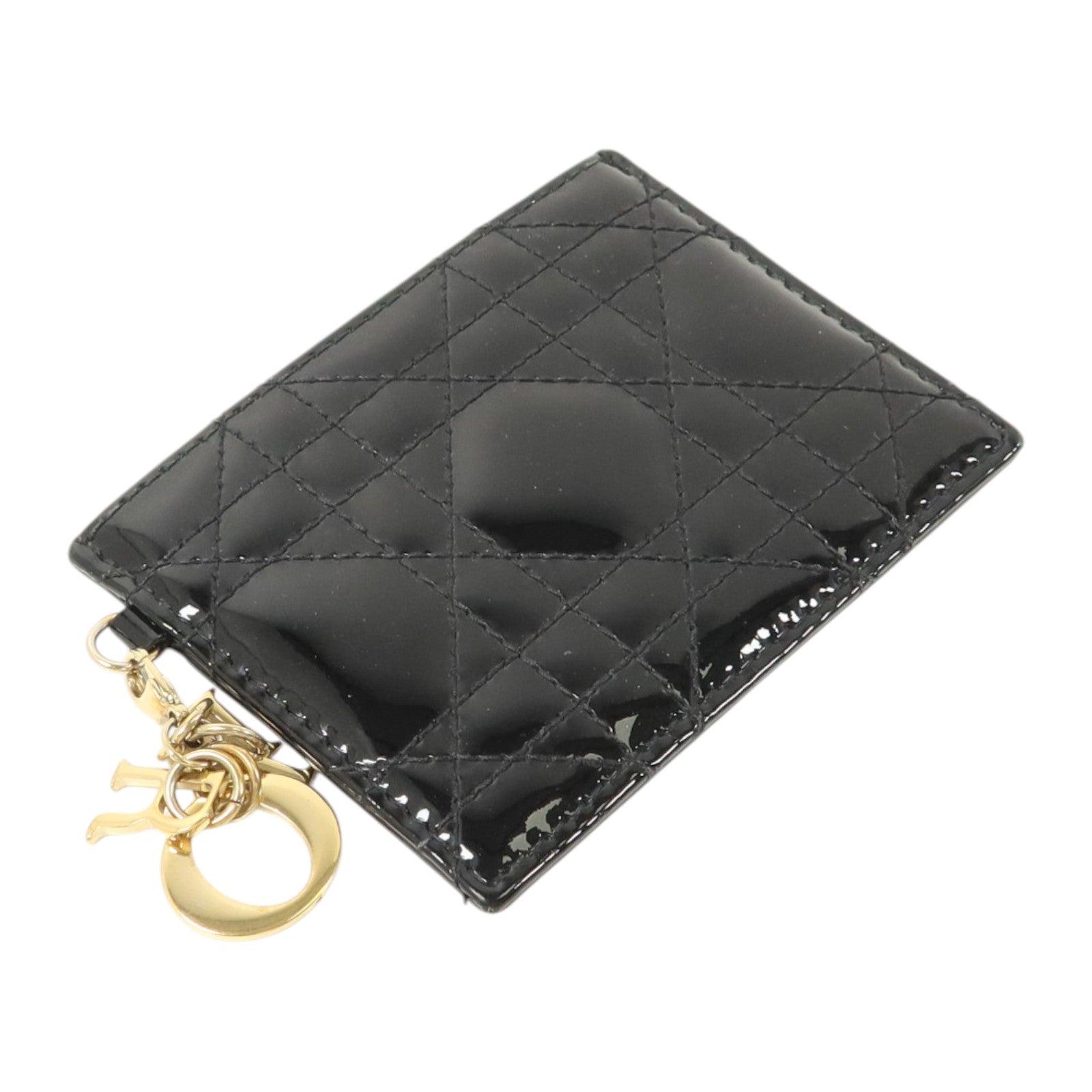 Dior 【激減優惠】漆皮皮革Lady Dior Card Case金扣卡片套