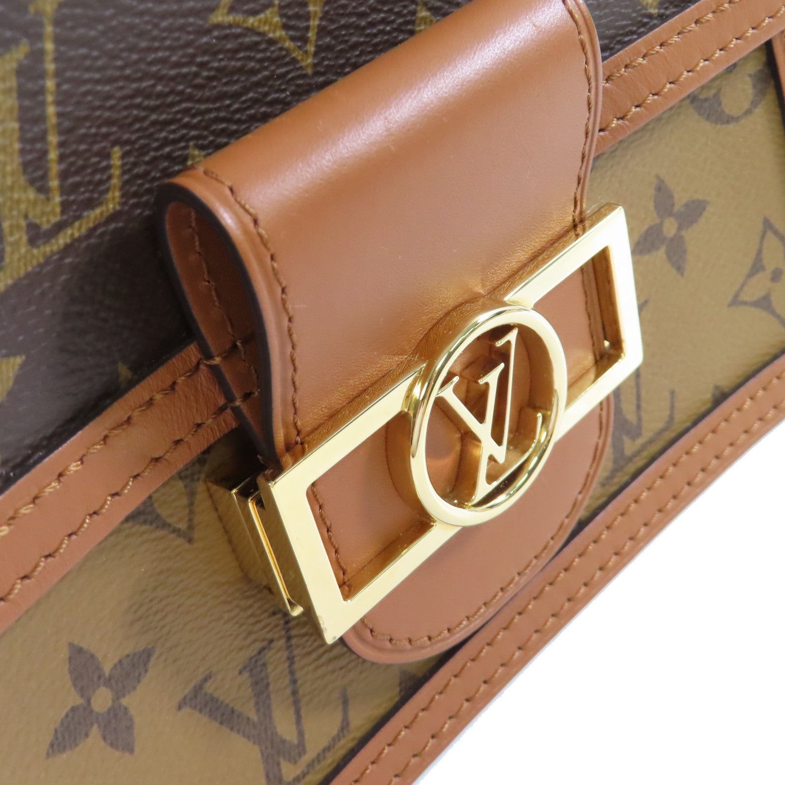 LOUIS VUITTON Monogram Reverse Dauphine Shoulder Bag肩背袋啡色