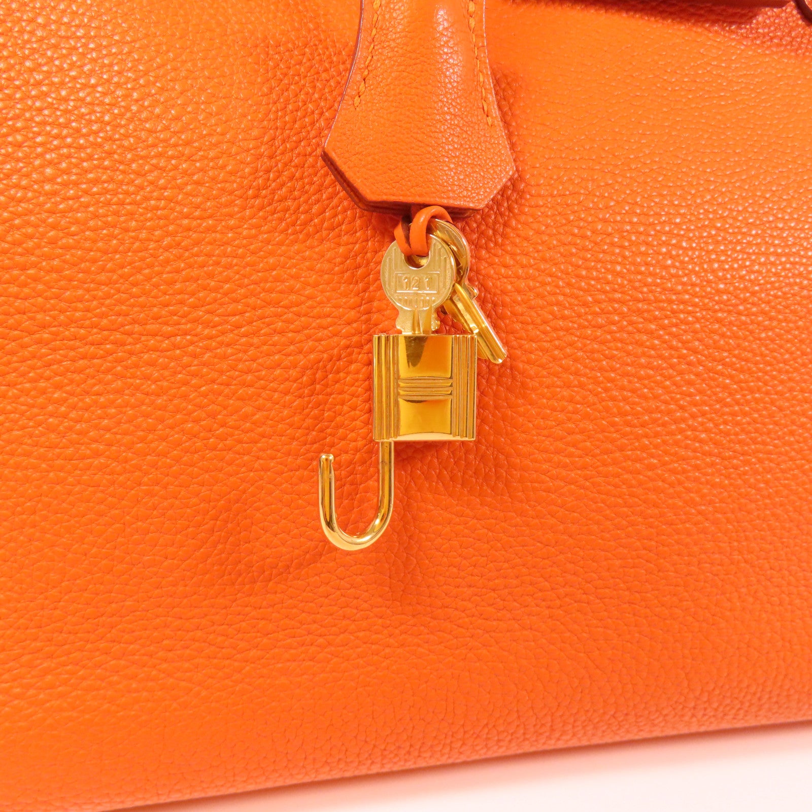 HERMES Togo皮革Birkin 35金扣手挽袋Orange
