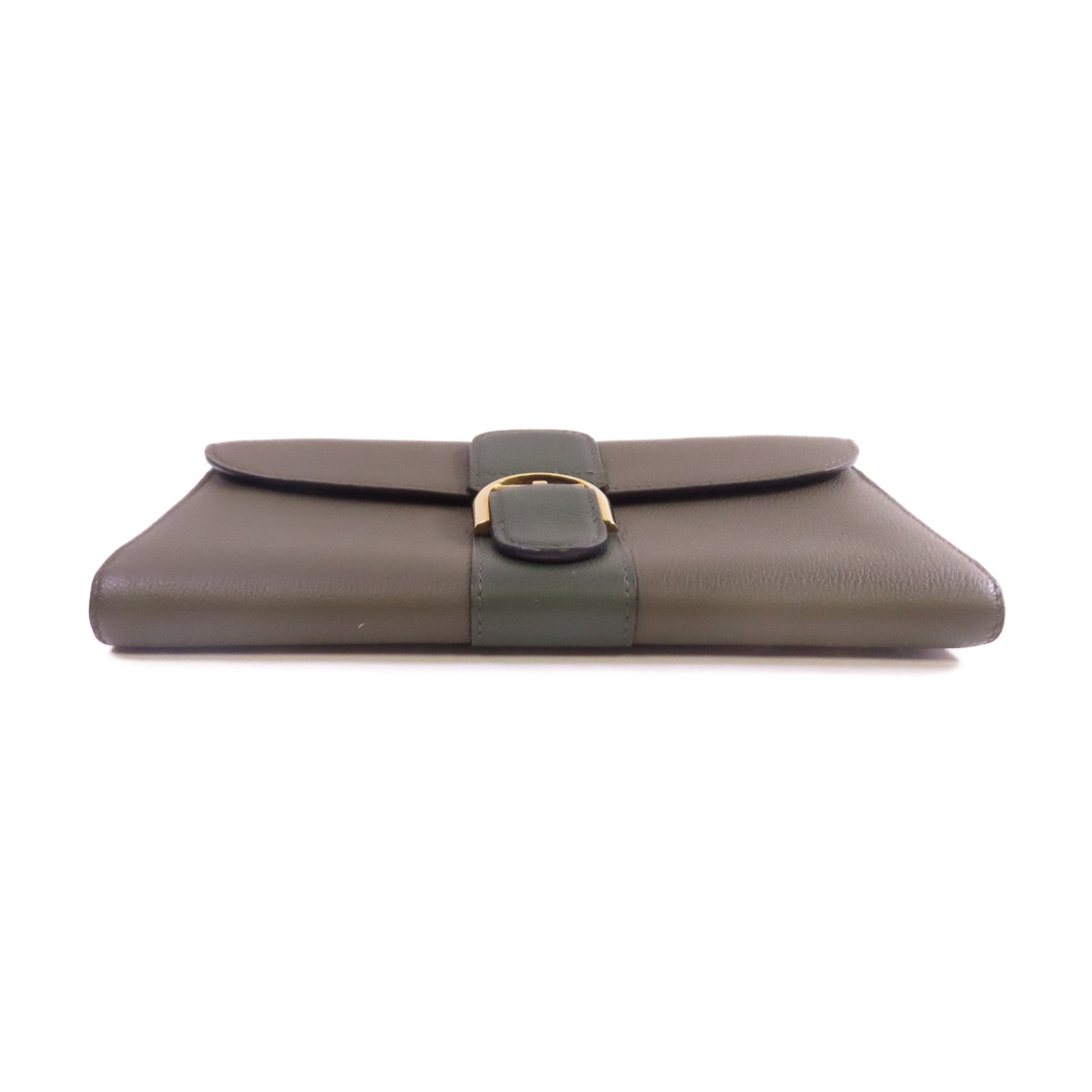Delvaux 牛皮皮革Delvaux Brillant Wallet on Chain Shoulder Bag金扣鏈帶肩背袋深綠色