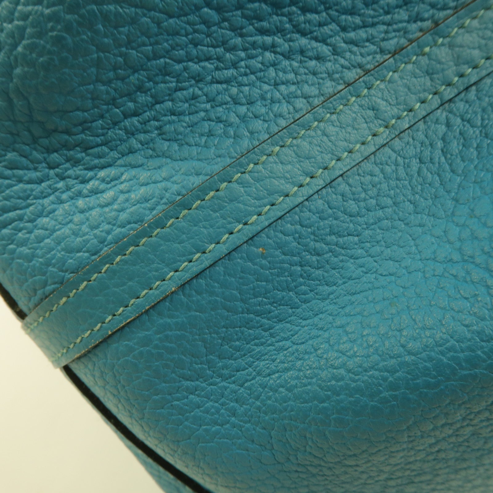HERMES Clemence皮革Garden Party PM手挽袋Turquoise