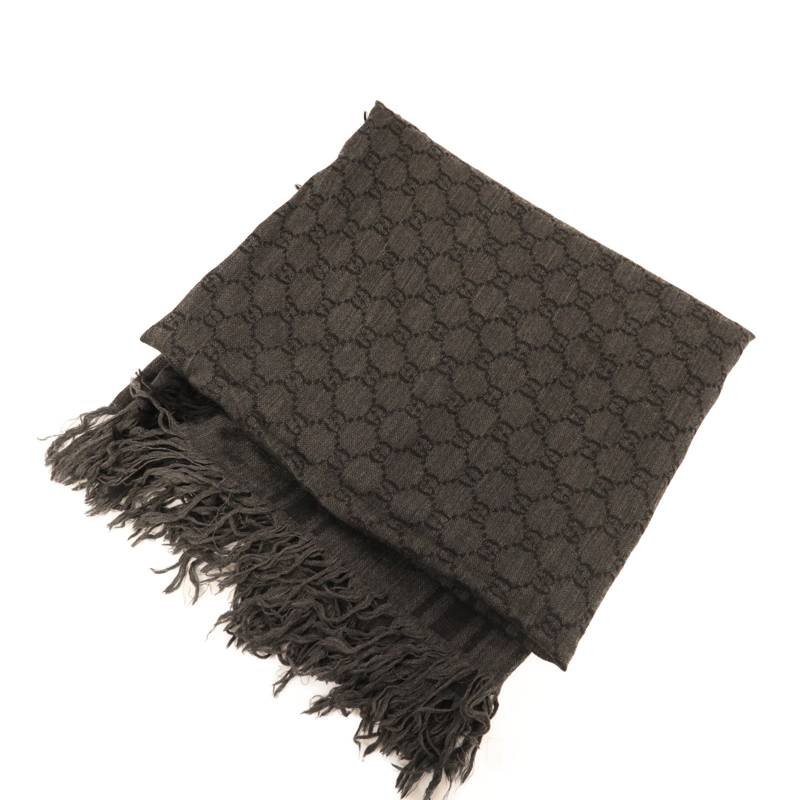 GUCCI 羊毛/絲質Scarf圍巾黑色