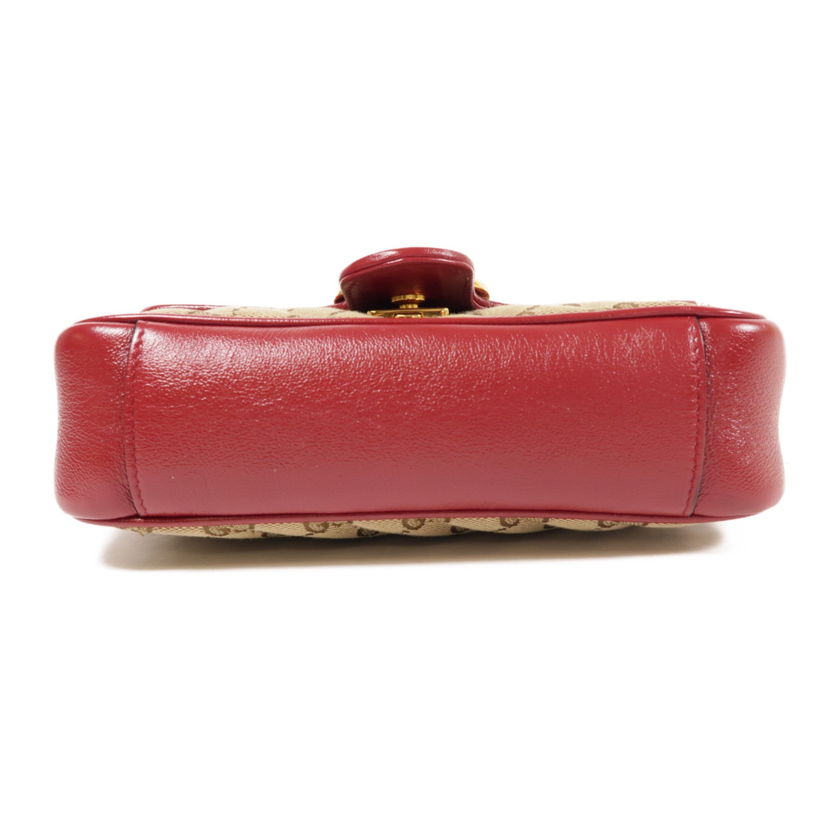 GUCCI 帆布GG Marmont金扣鏈帶肩背袋