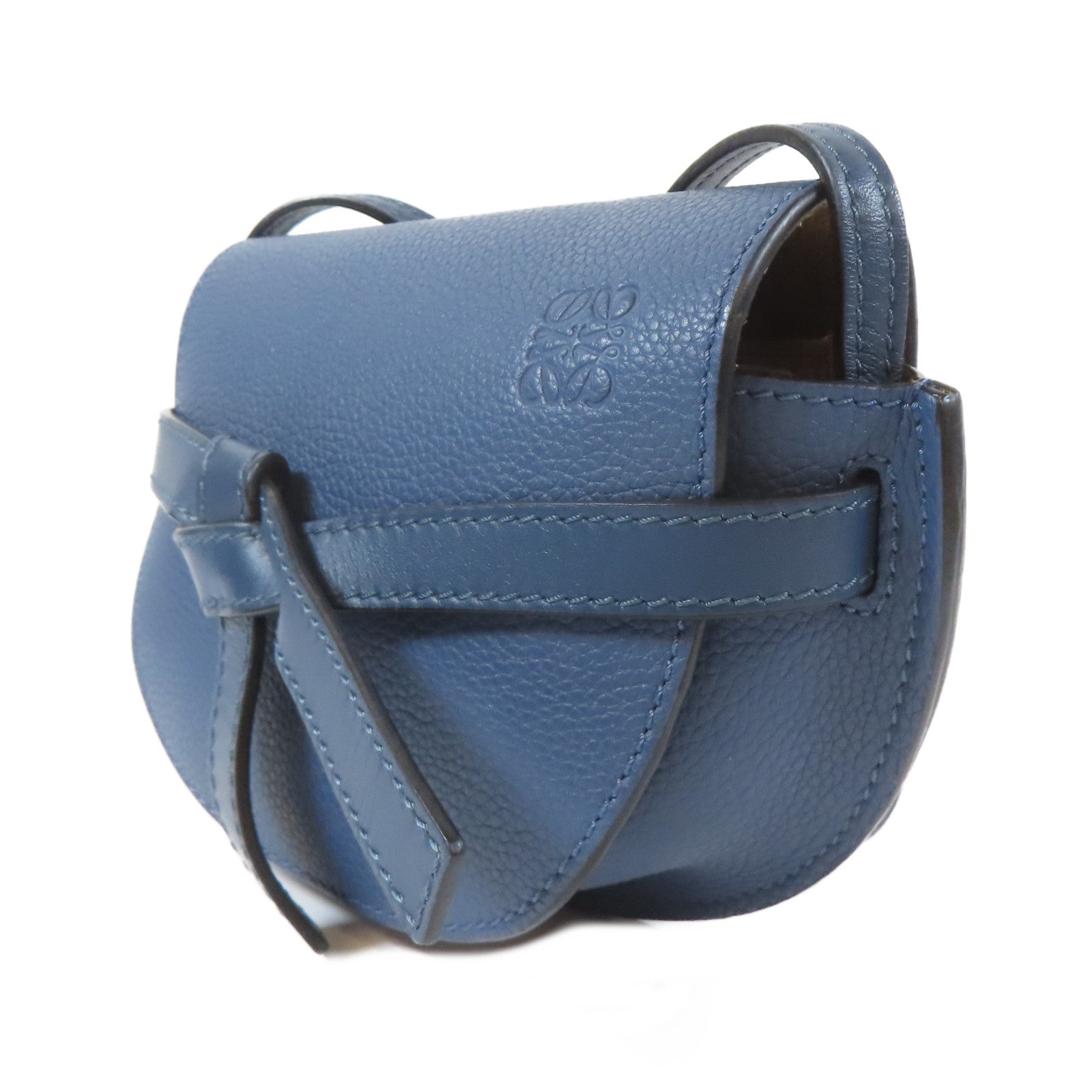 LOEWE 【激減優惠】牛皮皮革Mini Gate金扣肩背袋藍色