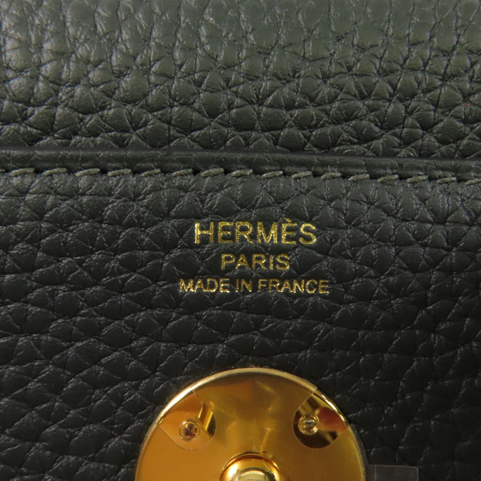 HERMES Clemence皮革Lindy 26金扣肩背袋