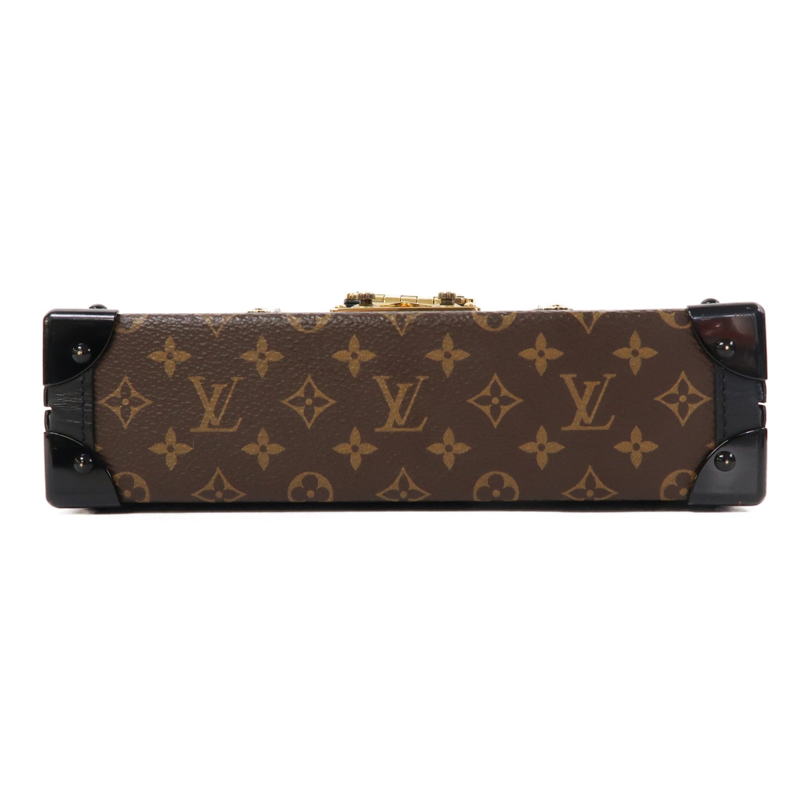 LOUIS VUITTON Monogram Petite Malle金扣肩背袋啡色/黑色