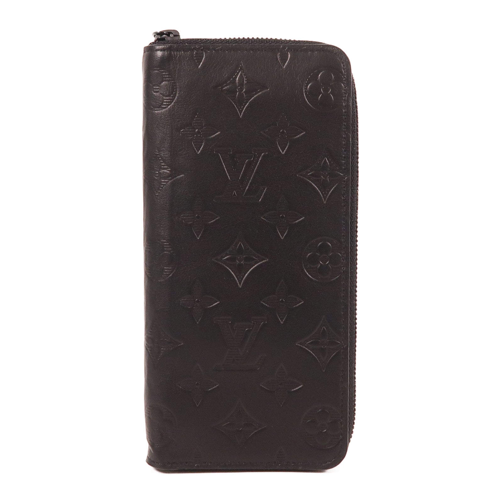 LOUIS VUITTON Monogram Shadow Zipper Wallet長錢包黑色